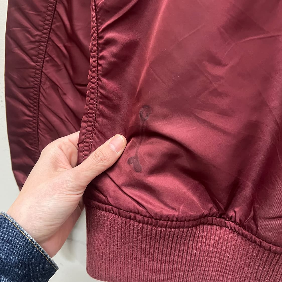 알파인더스트리 MA-1 플라이트 버건디 자켓 M 상품이미지6