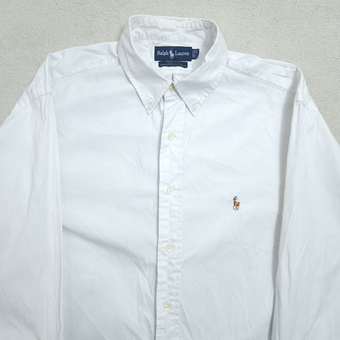 90s 폴로 랄프 로렌 옥스포드 화이트 셔츠 야머스핏 상품이미지3