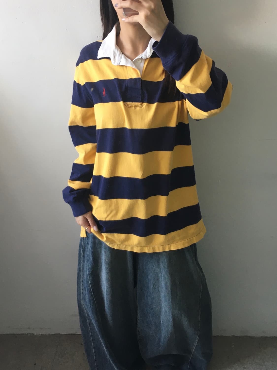 폴로 랄프로렌 스트라이프 카라 롱슬리브 상품이미지1