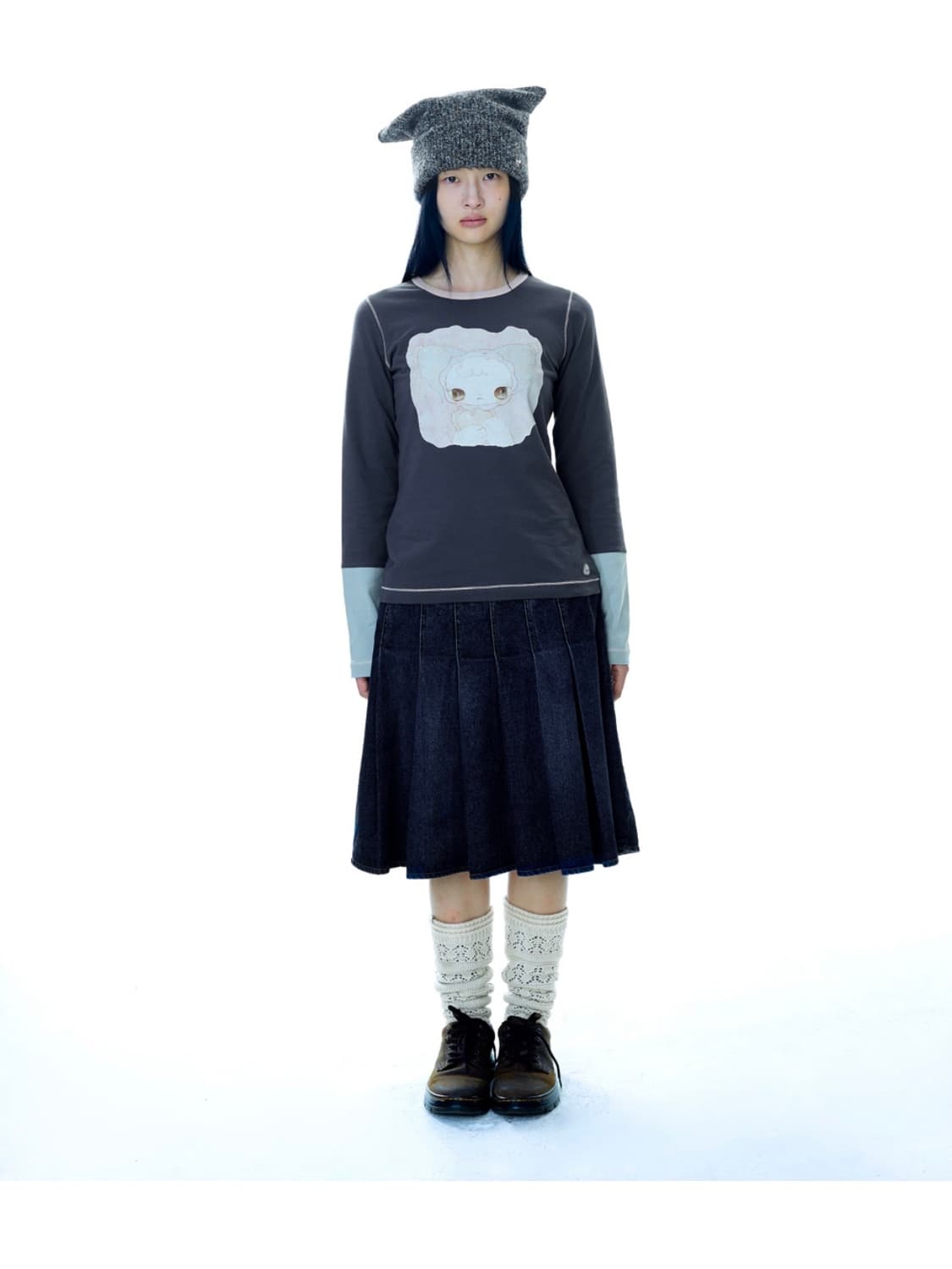 코이세이오 딥데님 플리츠 스커트 & 딥데님 팬츠 상품이미지2