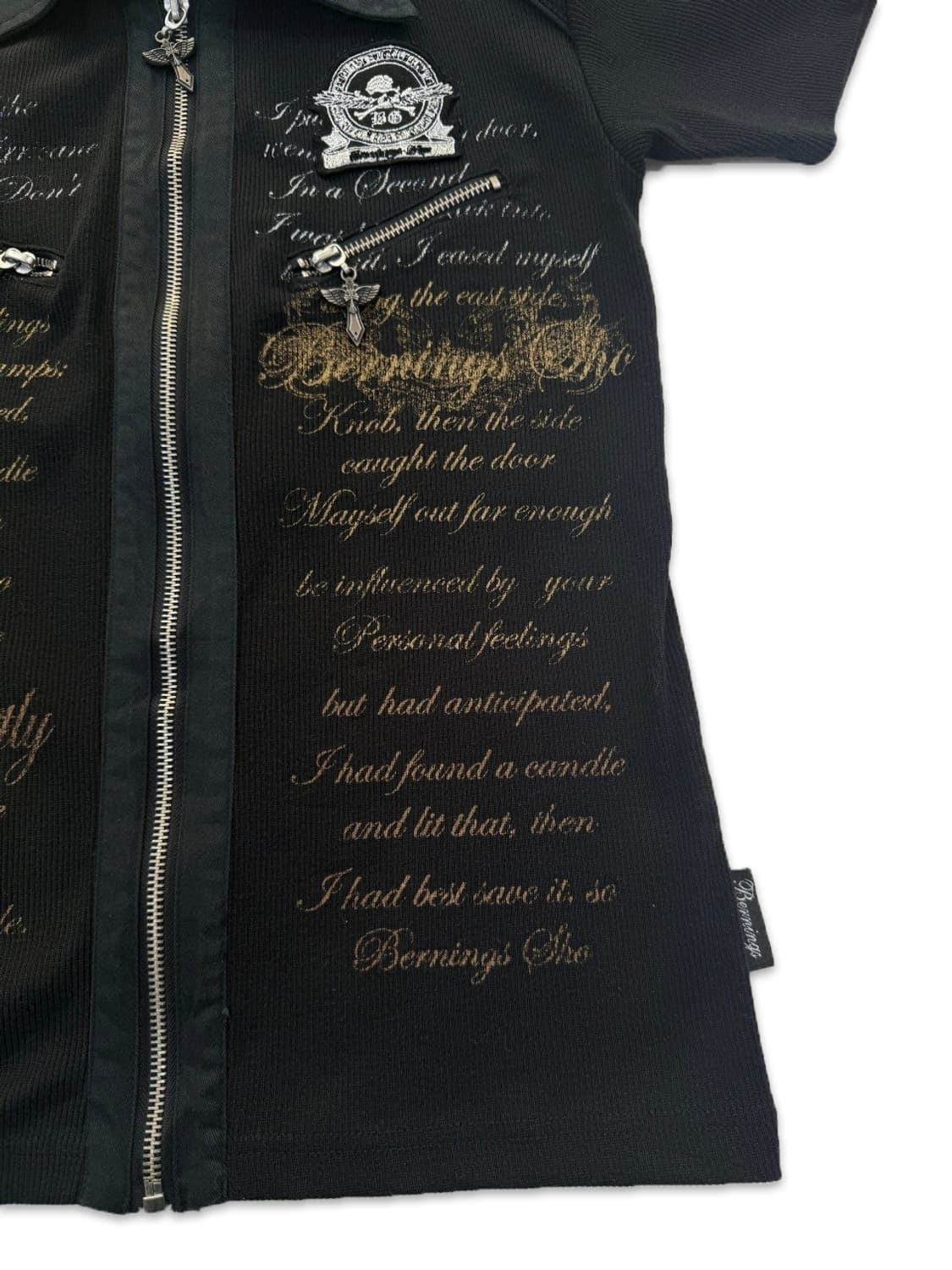 빈티지 Bernings Sho 블랙 레터링 고딕 펑크 집업 상품이미지5