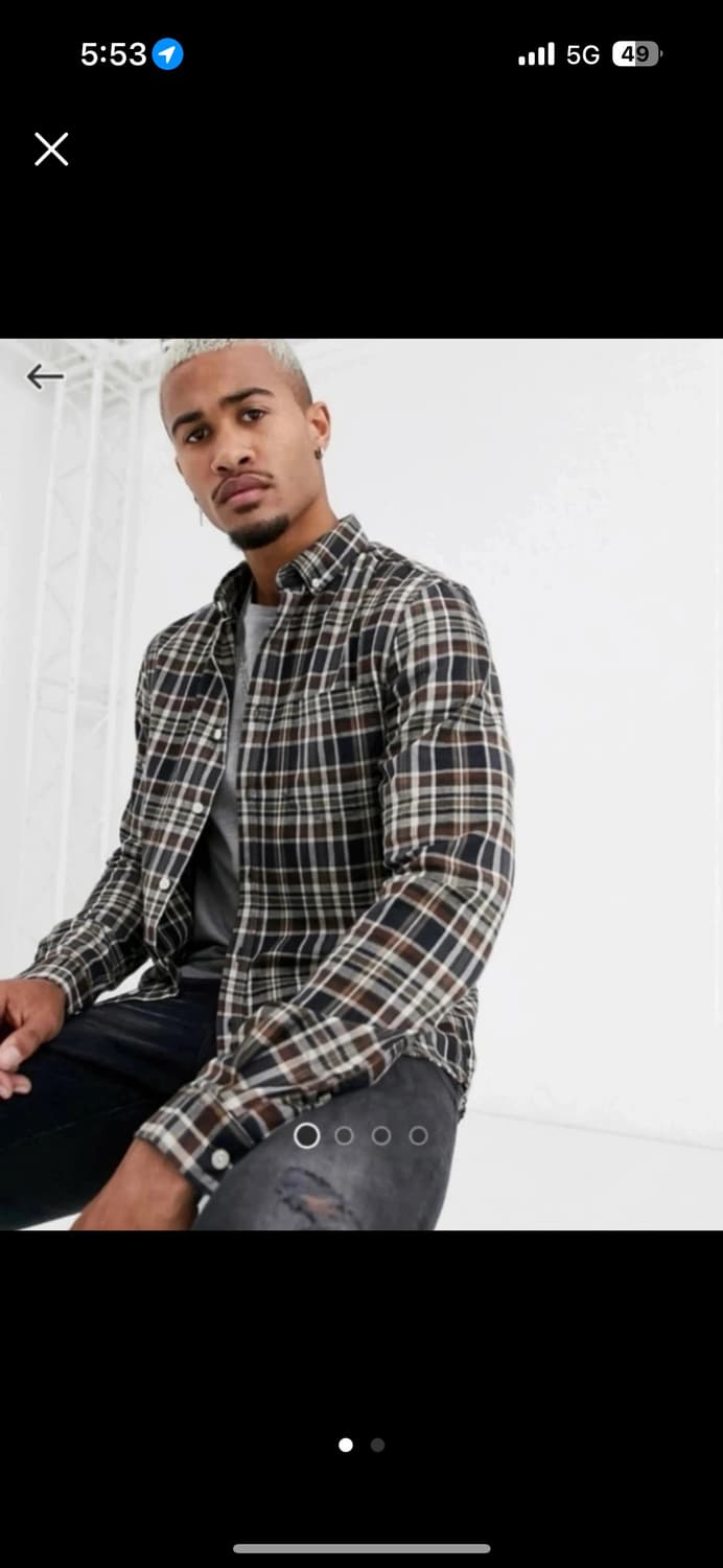 [새상품] ASOS 슬림 체크 셔츠 상품이미지1