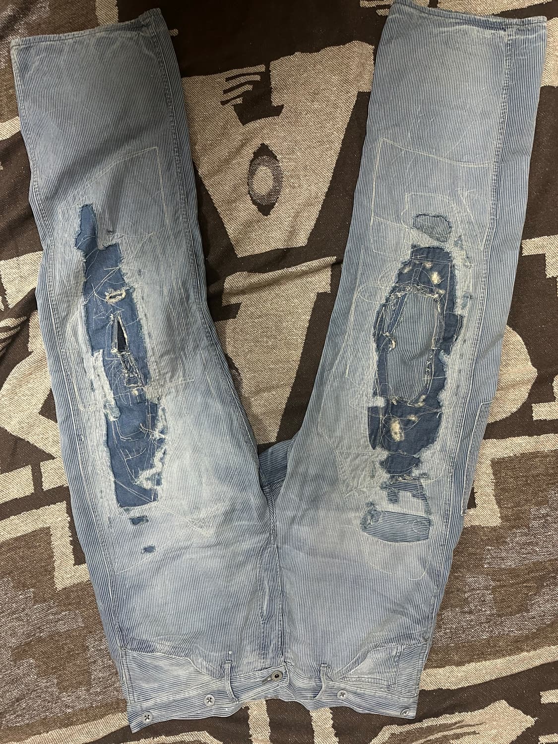 Rrl 빈티지 파이브 포켓 리페어 인디고 팬츠 34 상품이미지1