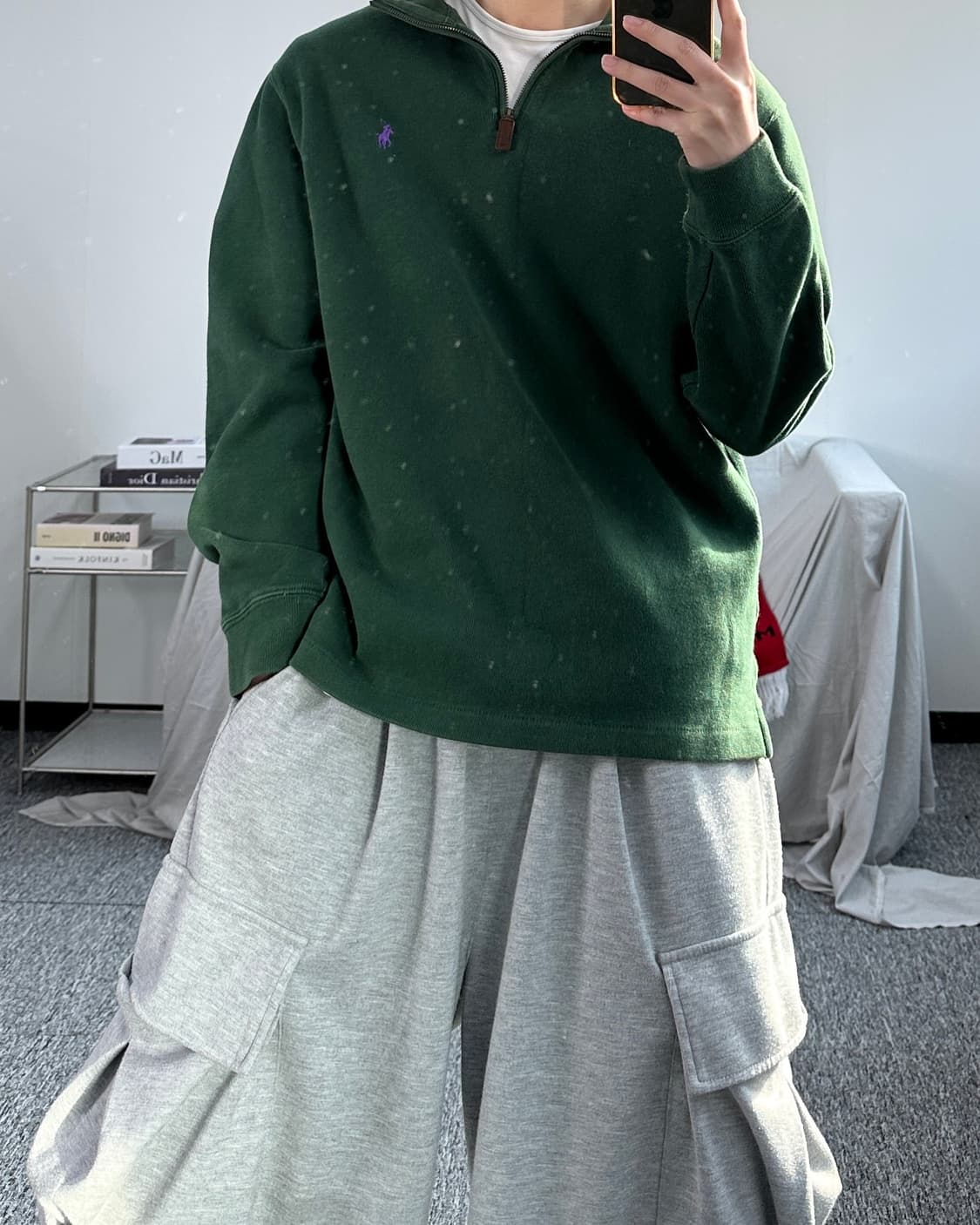 폴로 랄프로렌 그린 하프집업 M 상품이미지3