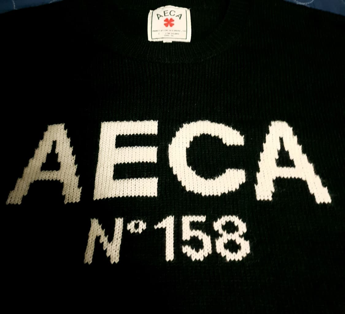 에이카화이트 빅로고 풀오버 니트 블랙 (L) 상품이미지3