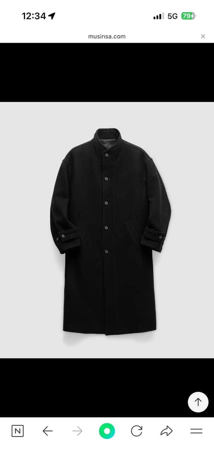 구매글) 쿠어 버진울 하이넥 코트 블랙 M 상품이미지1