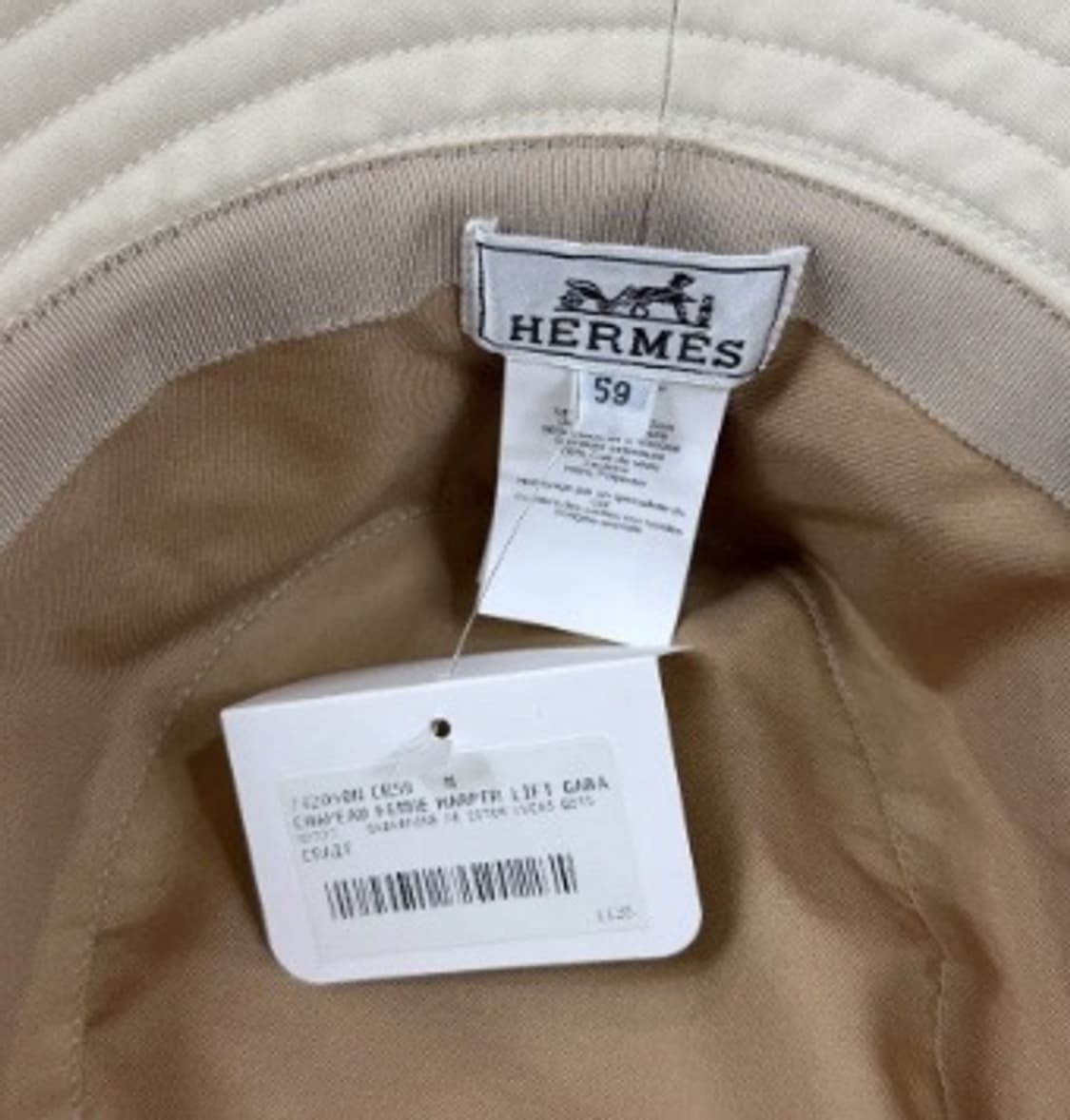 [새상품,당일배송] 에르메스 자수 로고 아이보리 남녀공용 버킷햇 풀구성품 상품이미지4