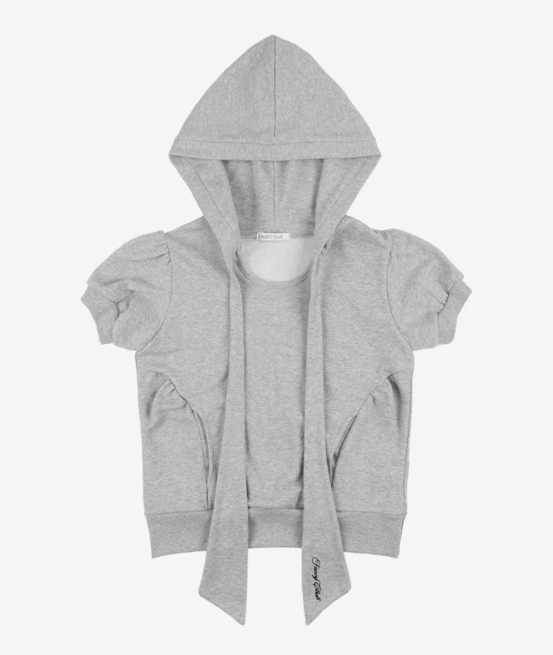 팬시클럽 퍼프 라운드 스카프 후디 gray 상품이미지2