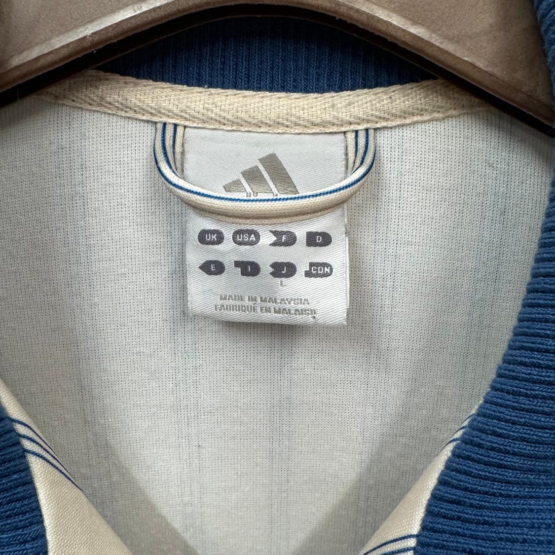 00s 아디다스 아카이브 스트라이프 트랙자켓 아이보리 블루 상품이미지6