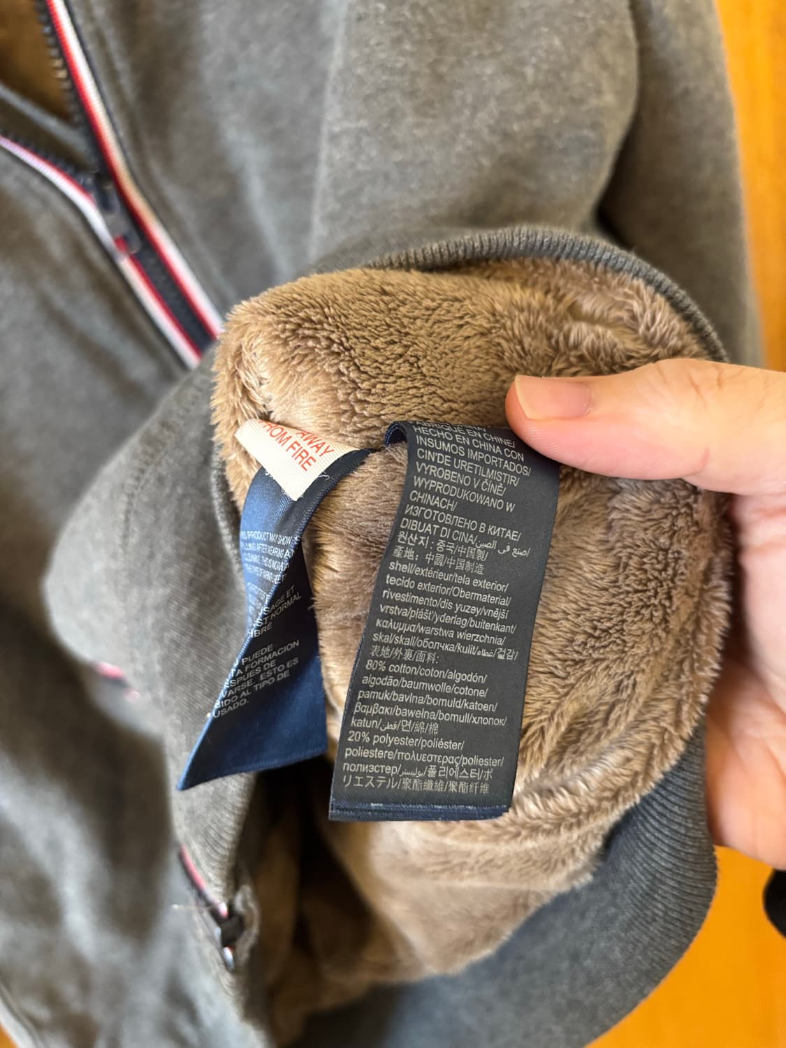 타미힐피거 기모 후드집업 그레이 상품이미지5