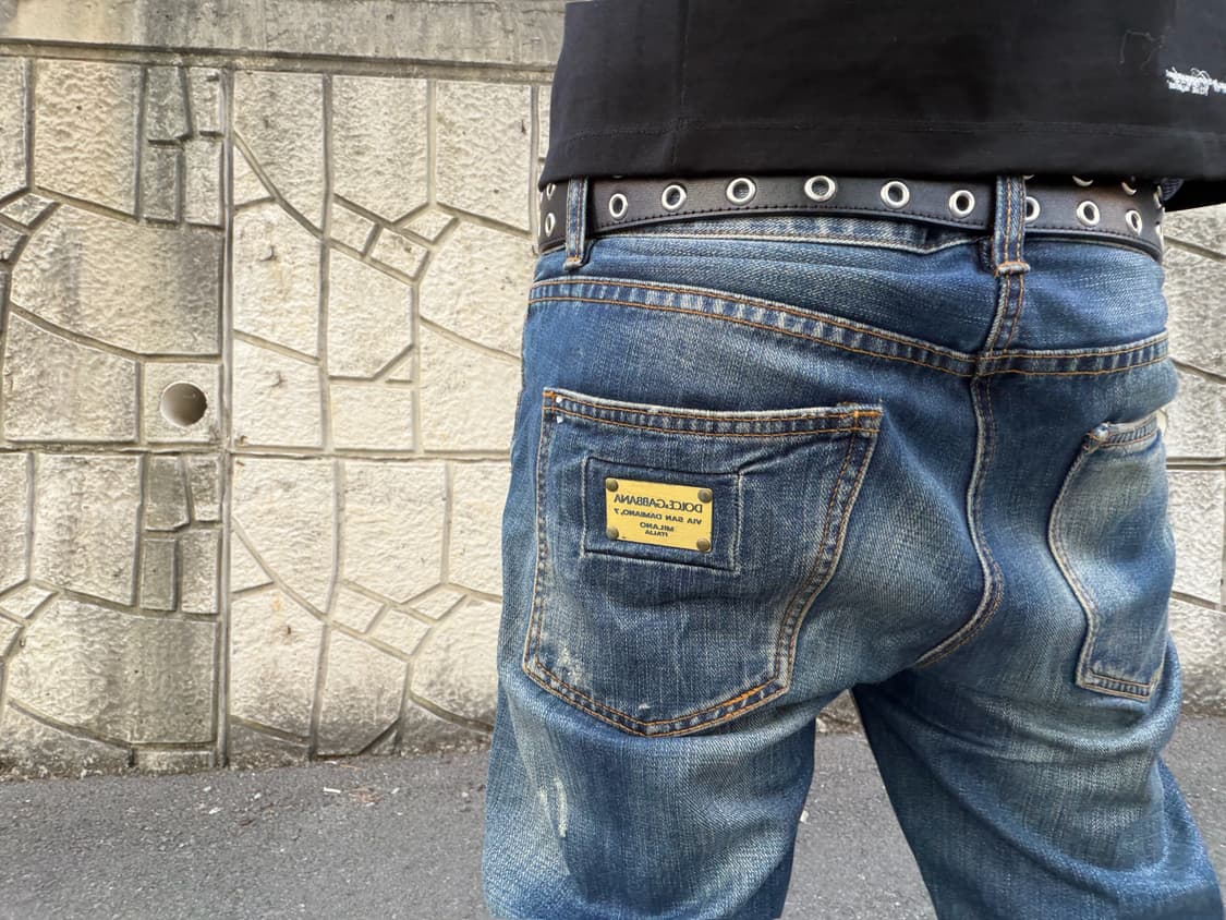 돌체앤가바나 골드 플레이트 디스트레스드 진 상품이미지3