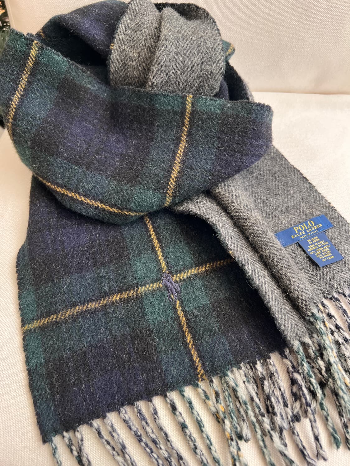 폴로 랄프로렌 체크/헤링본 머플러 상품이미지4