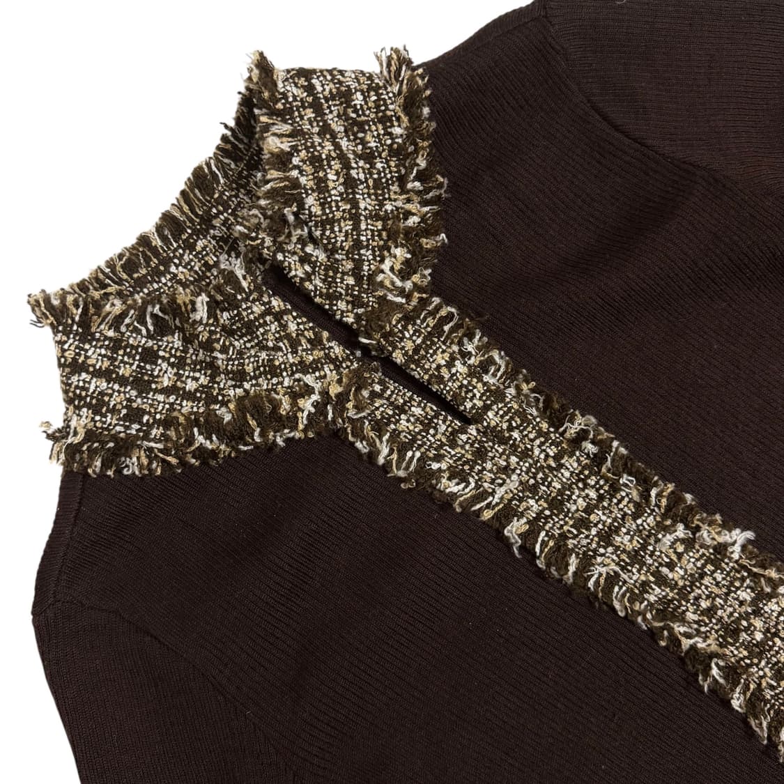 00s 페미닌 무드 트위드 트리밍 니트 집업 상품이미지3