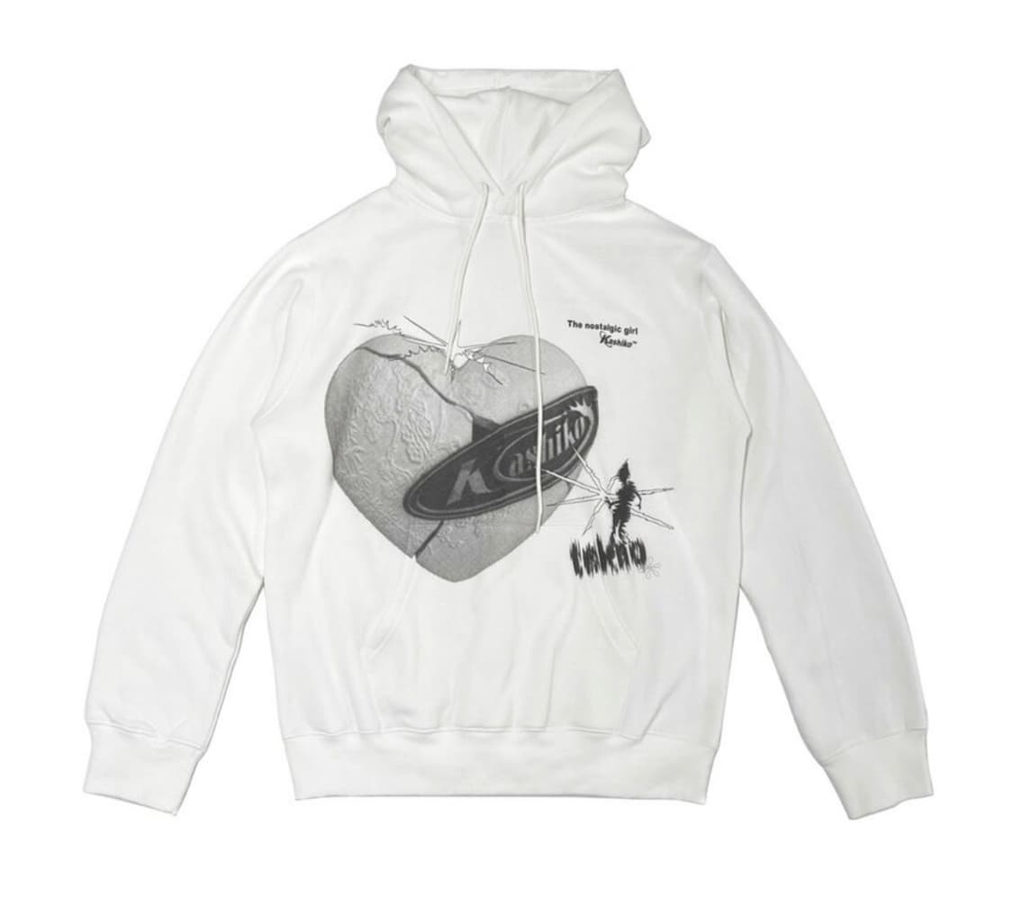 Kashiko love fluffy hoodie white 상품이미지1