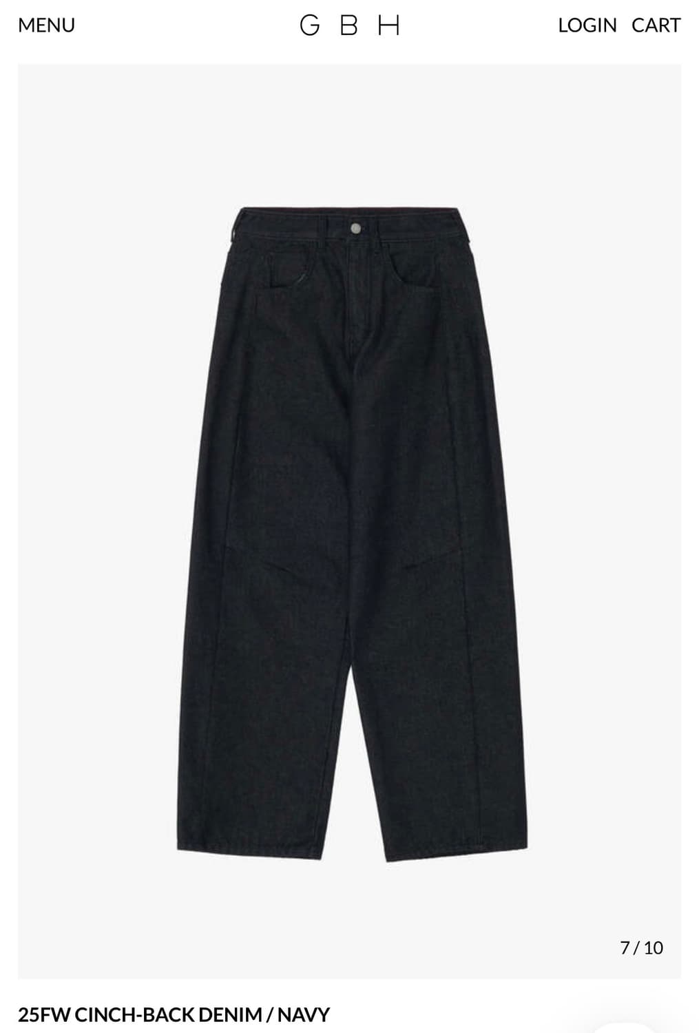 (구매) gbh cinch back denim 지비에이치 상품이미지1
