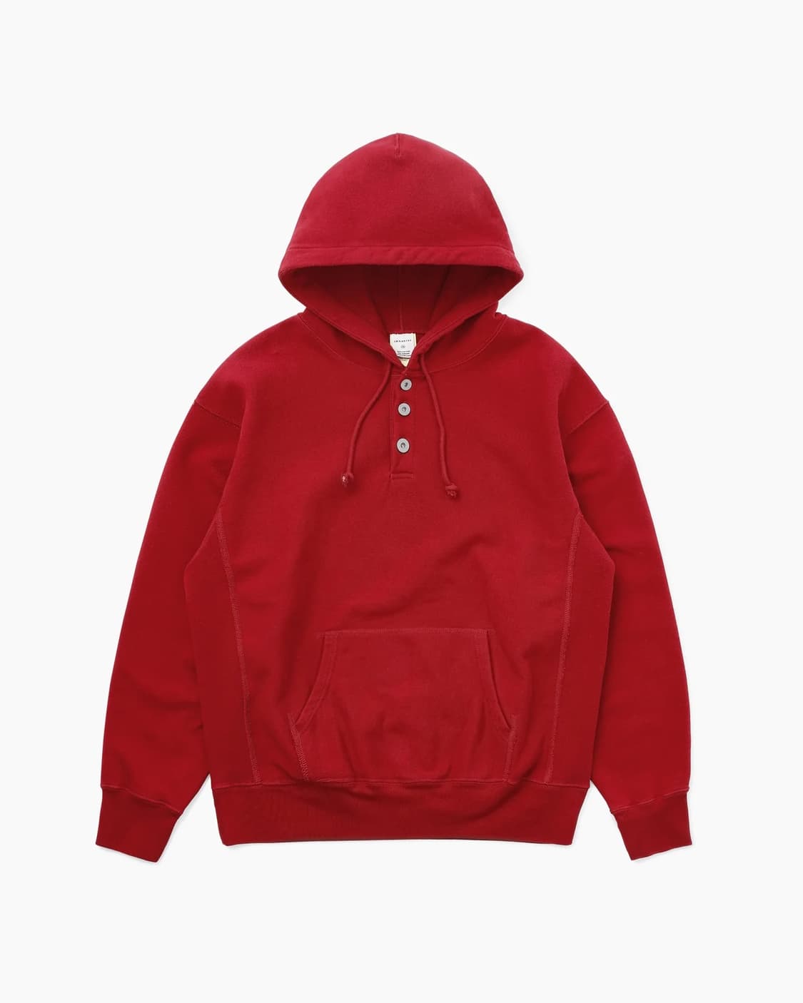 카키스 26ss Half Button Hoodie Red 상품이미지1