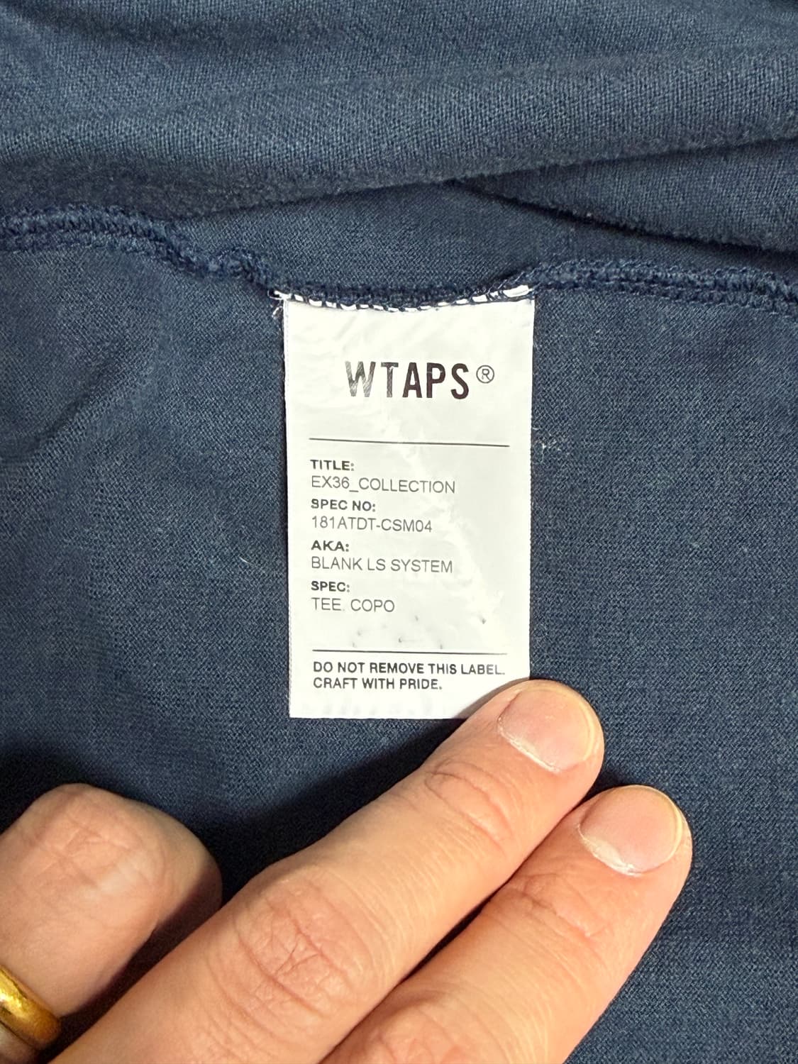 WTAPS 더블탭스 네이비 포켓 긴팔티셔츠 3 상품이미지6