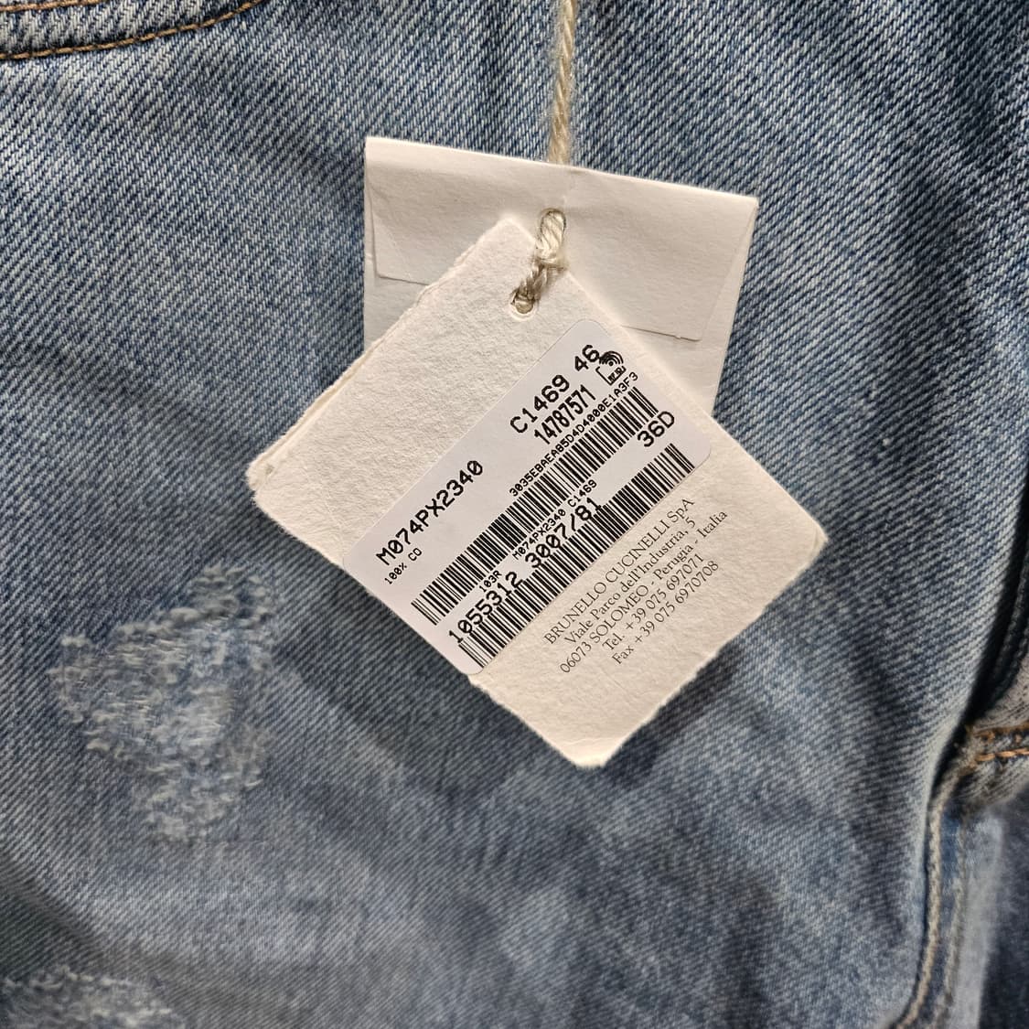 브루넬로 쿠치넬리 디스 자수로고 가죽패치 데님팬츠 상품이미지6