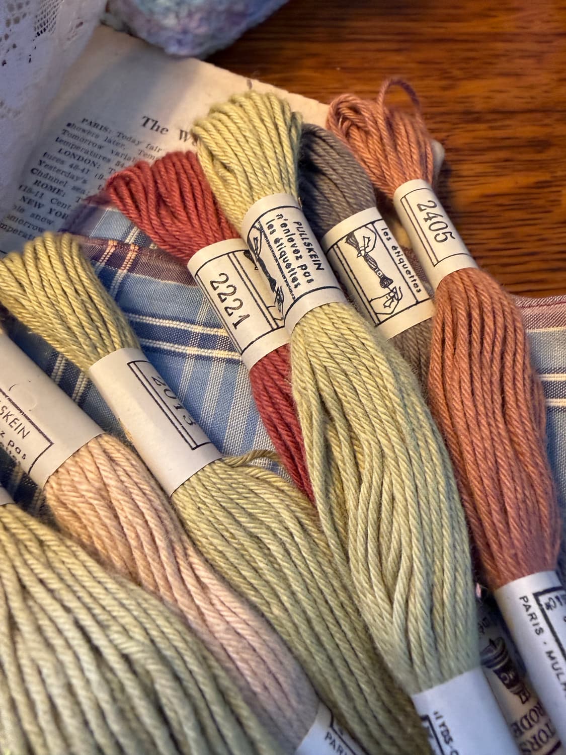 프랑스 빈티지 자수실 8개세트 (100% 코튼) 상품이미지3