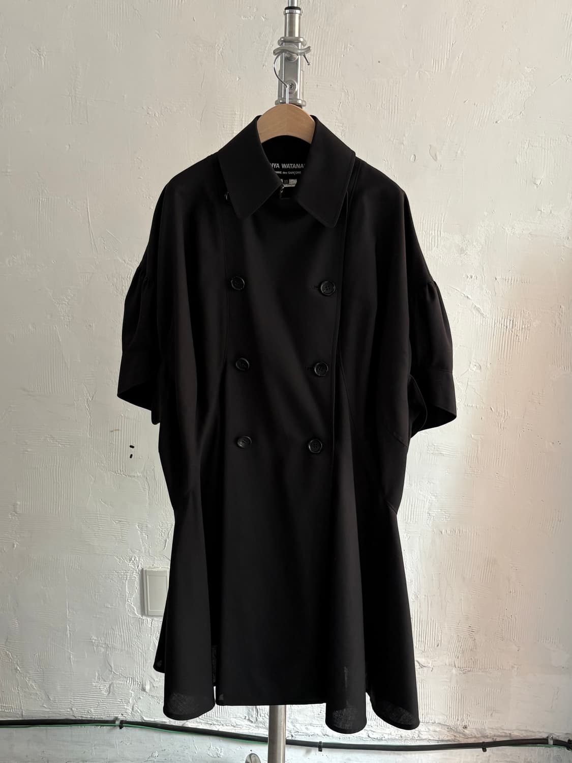 Junya Watanabe 준야와타나베 더블 브레스티드 블랙 하프 코트 상품이미지5