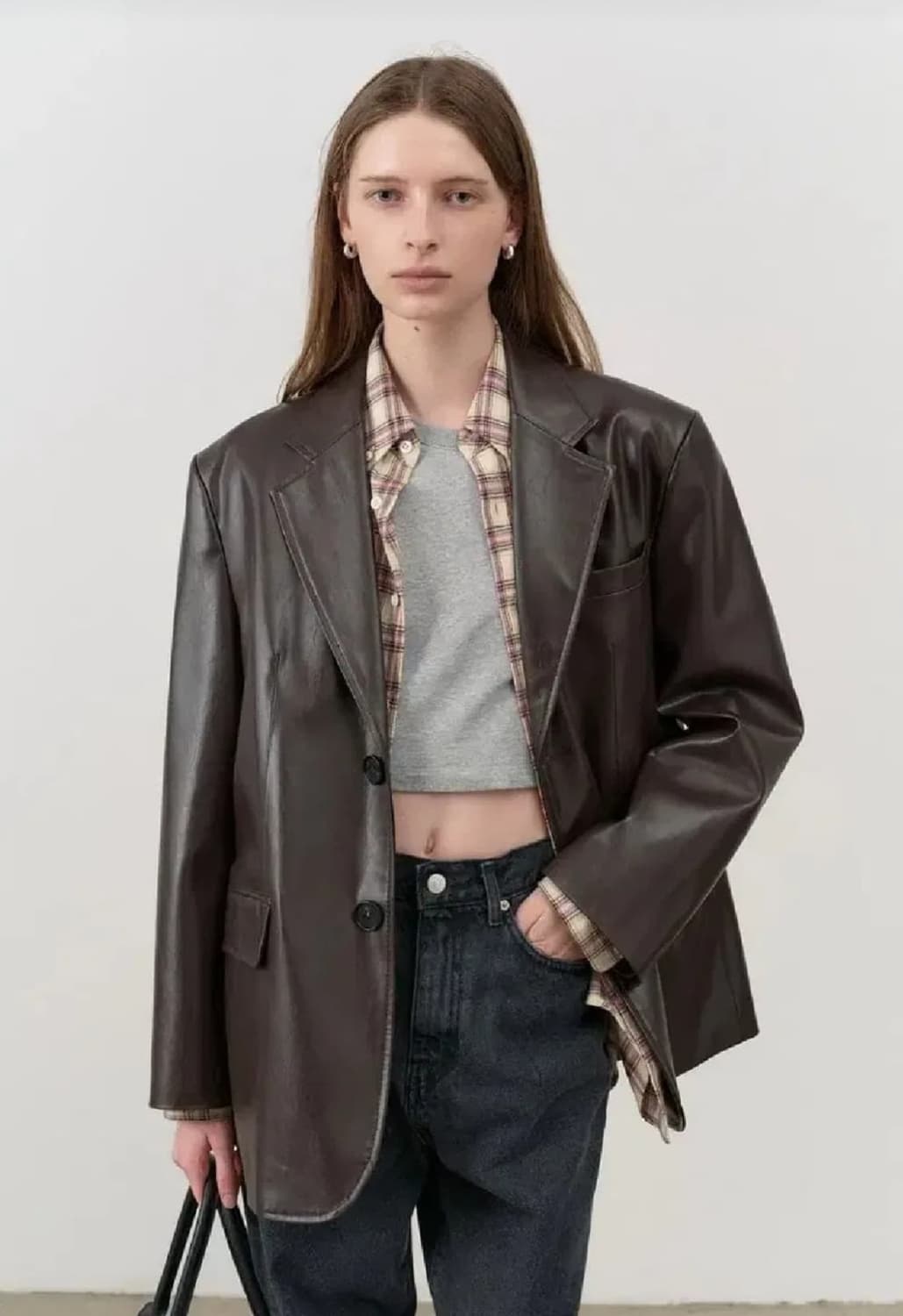 던스트 투버튼 레더 블레이저 상품이미지5
