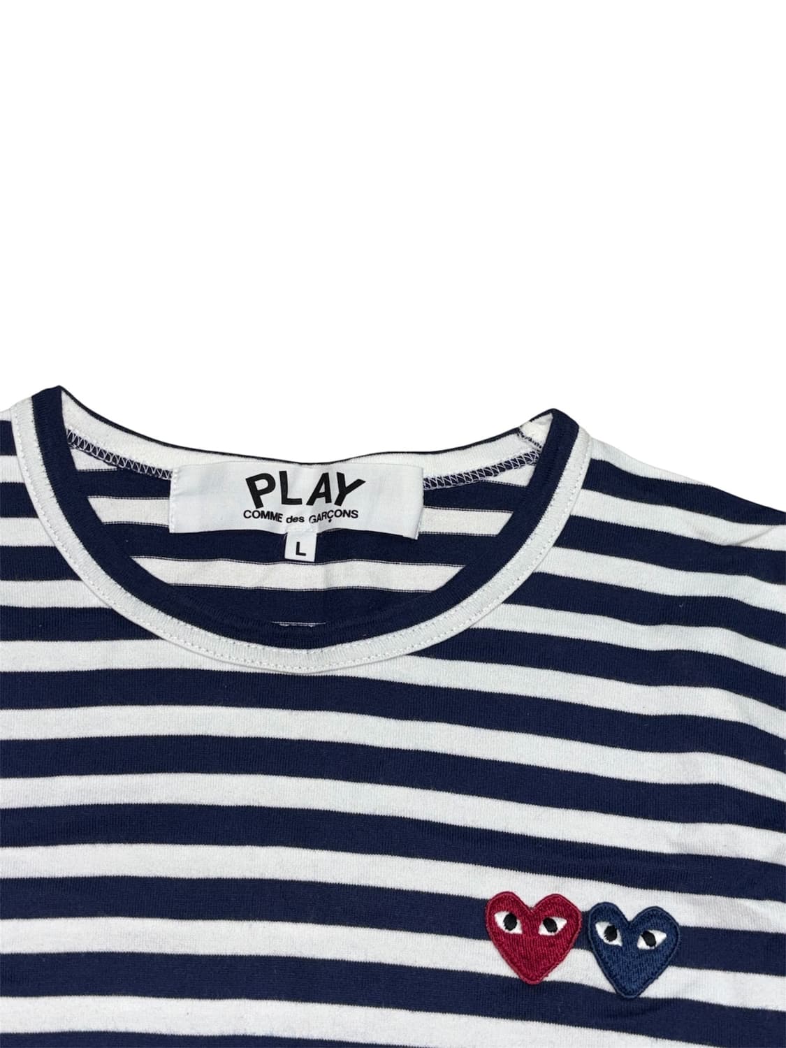 꼼데가르송 더블 하트 네이비 정품 롱슬리브  상품이미지5