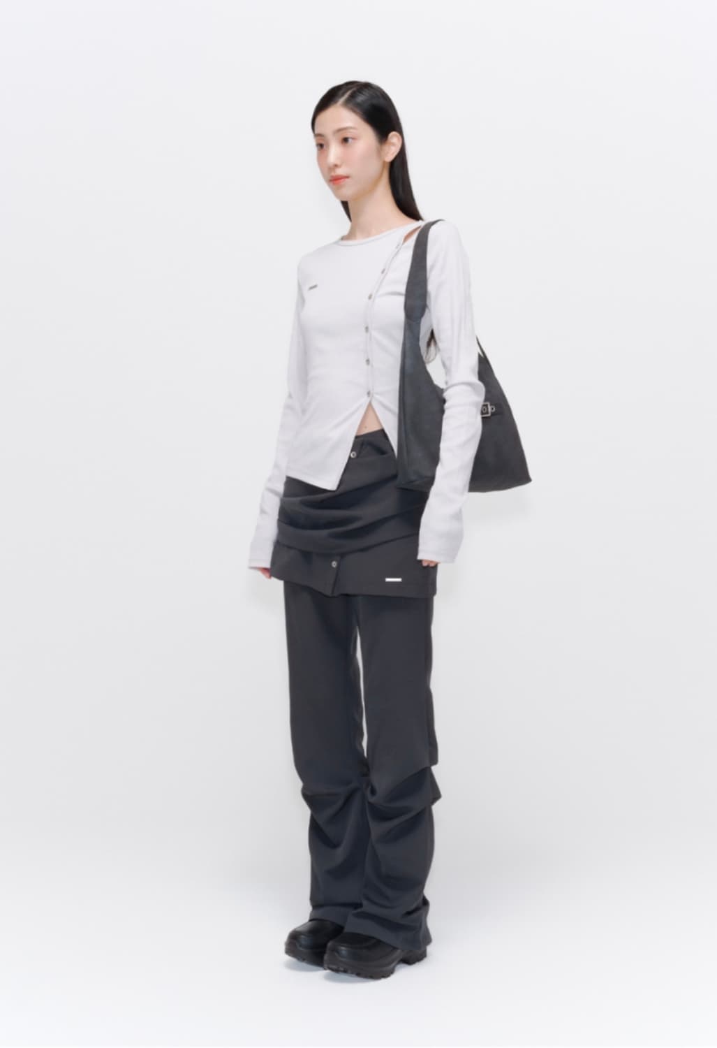 미세키서울 스커트 팬츠 차콜 상품이미지2