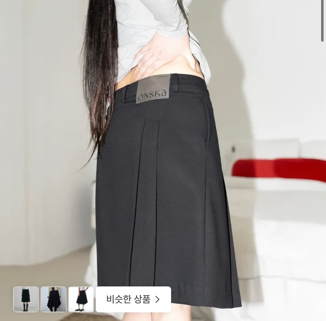 (1) 온스카 클래식 플리츠 미디 스커트 상품이미지1