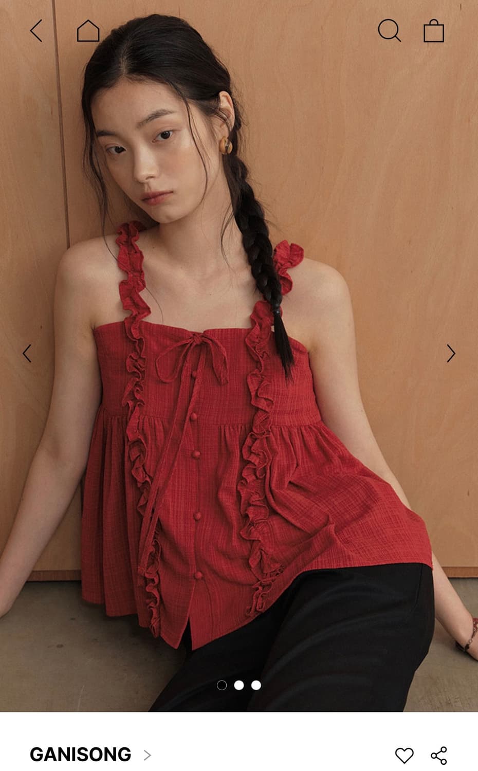 가니송 Seeweed Blouse_red 상품이미지1