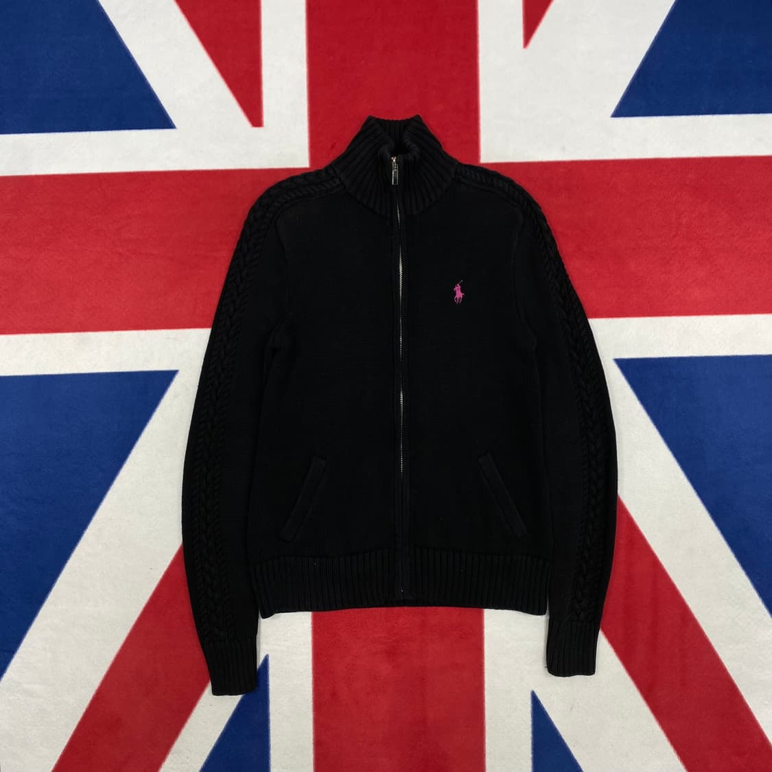 폴로 니트 집업 여성 S 상품이미지1