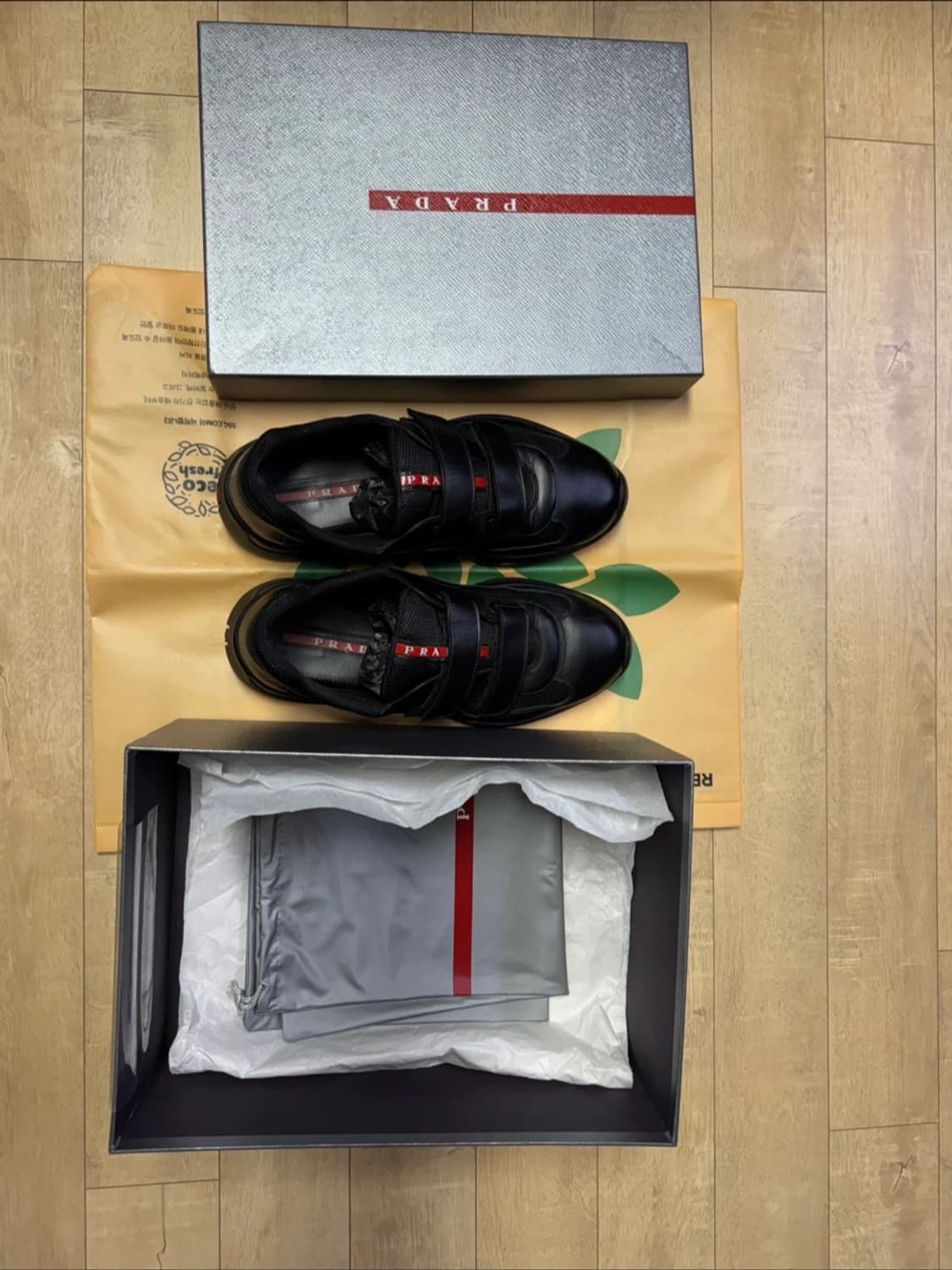 [프라다/아메리카컵] 벨크로 레더 스니커즈 / OS 상품이미지1