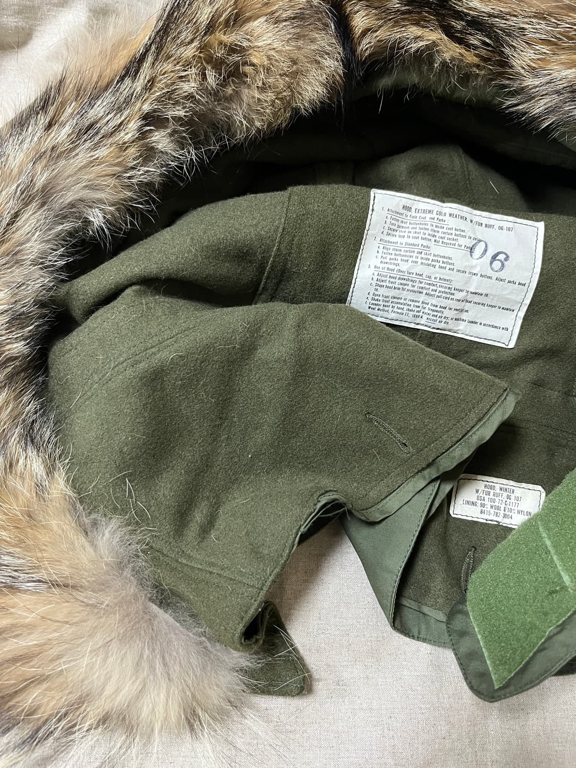 m-65 피쉬테일, 필드 자켓 오리지널 코요테퍼 후드 상품이미지5