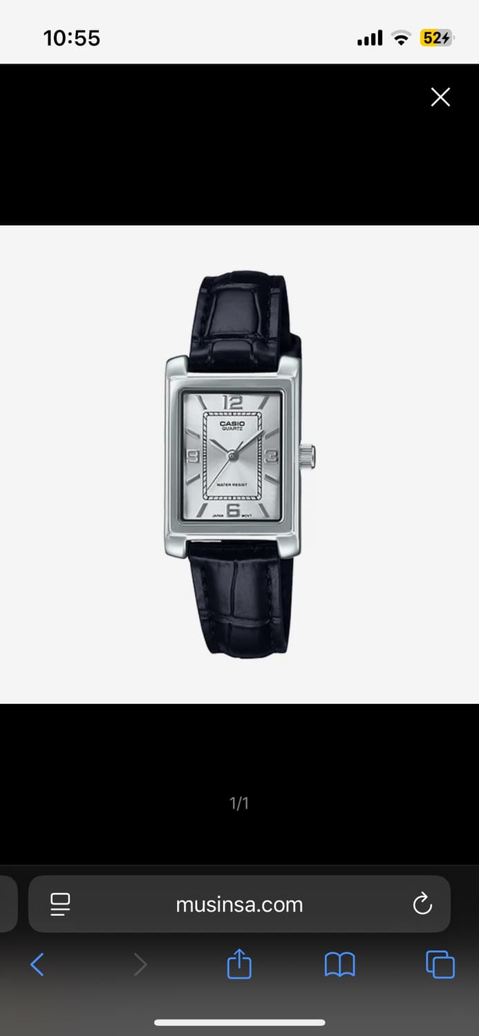 Casio 카시오 쿼츠 사각 레더 시계 (LTP-1234LL-7ADF) 상품이미지1