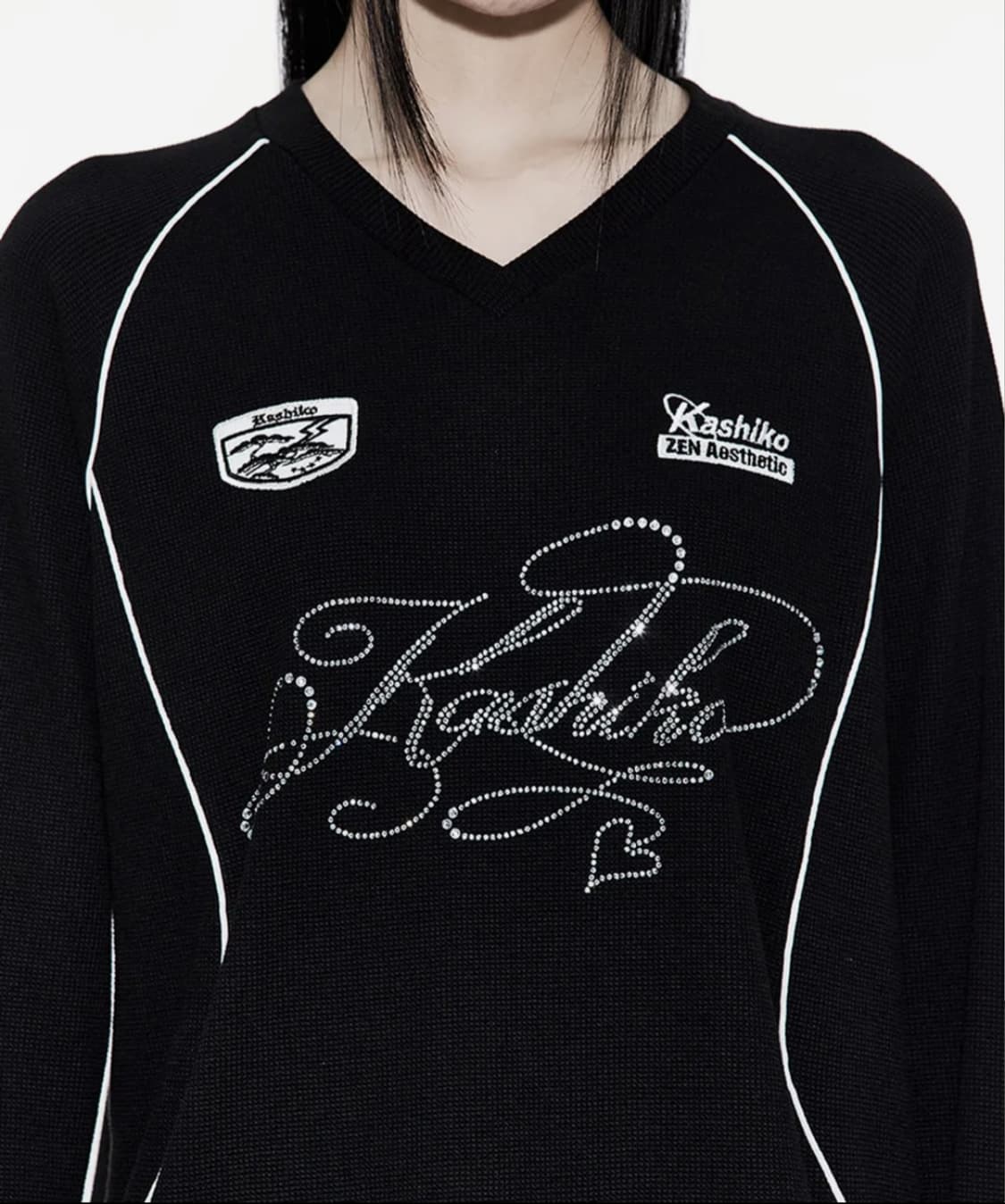 Kashiko 카시코 와플 럭비 티 (블랙) 상품이미지4