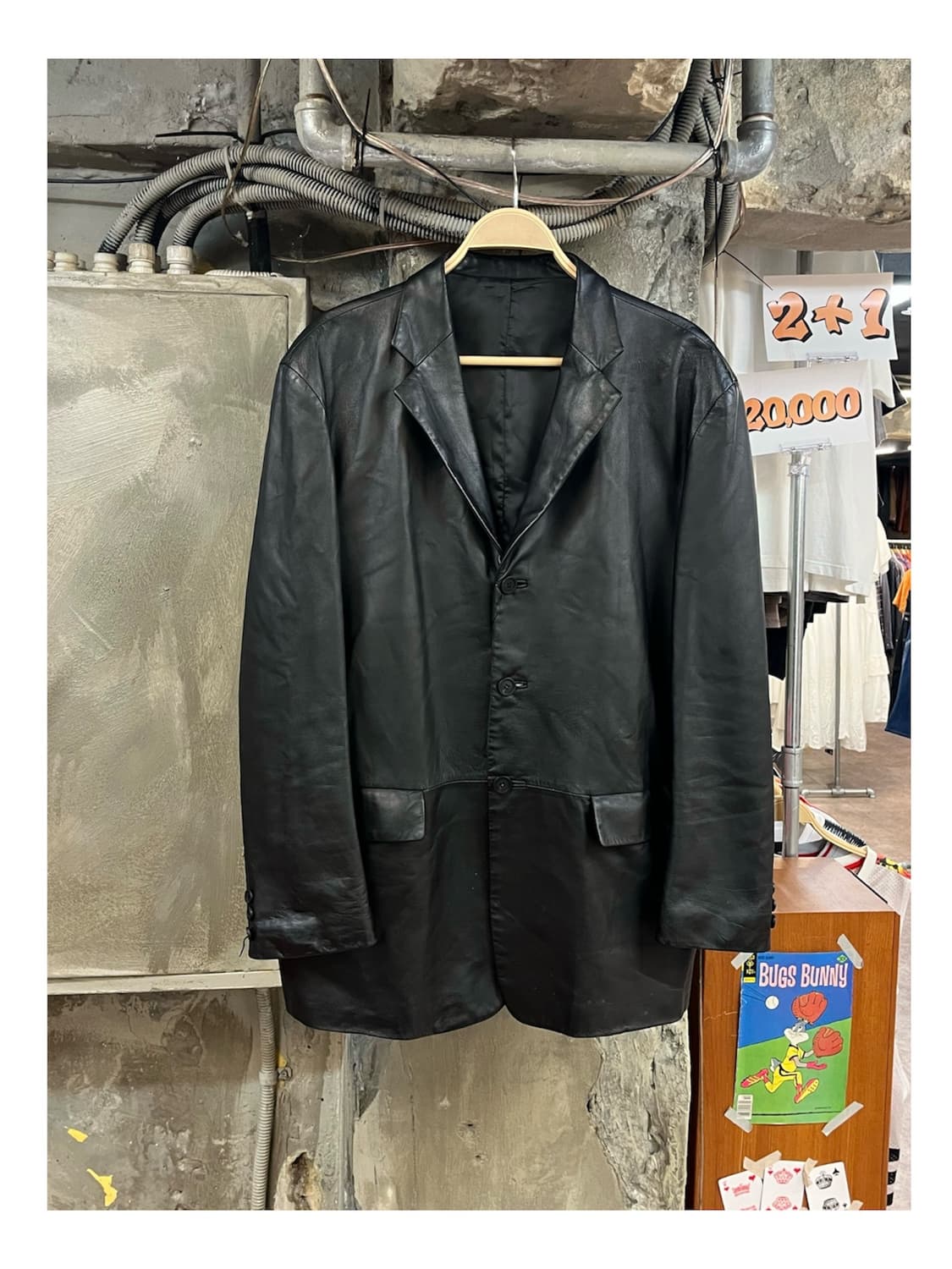 빈티지 양가죽 레더 자켓 블랙 105 #csz3956 상품이미지1