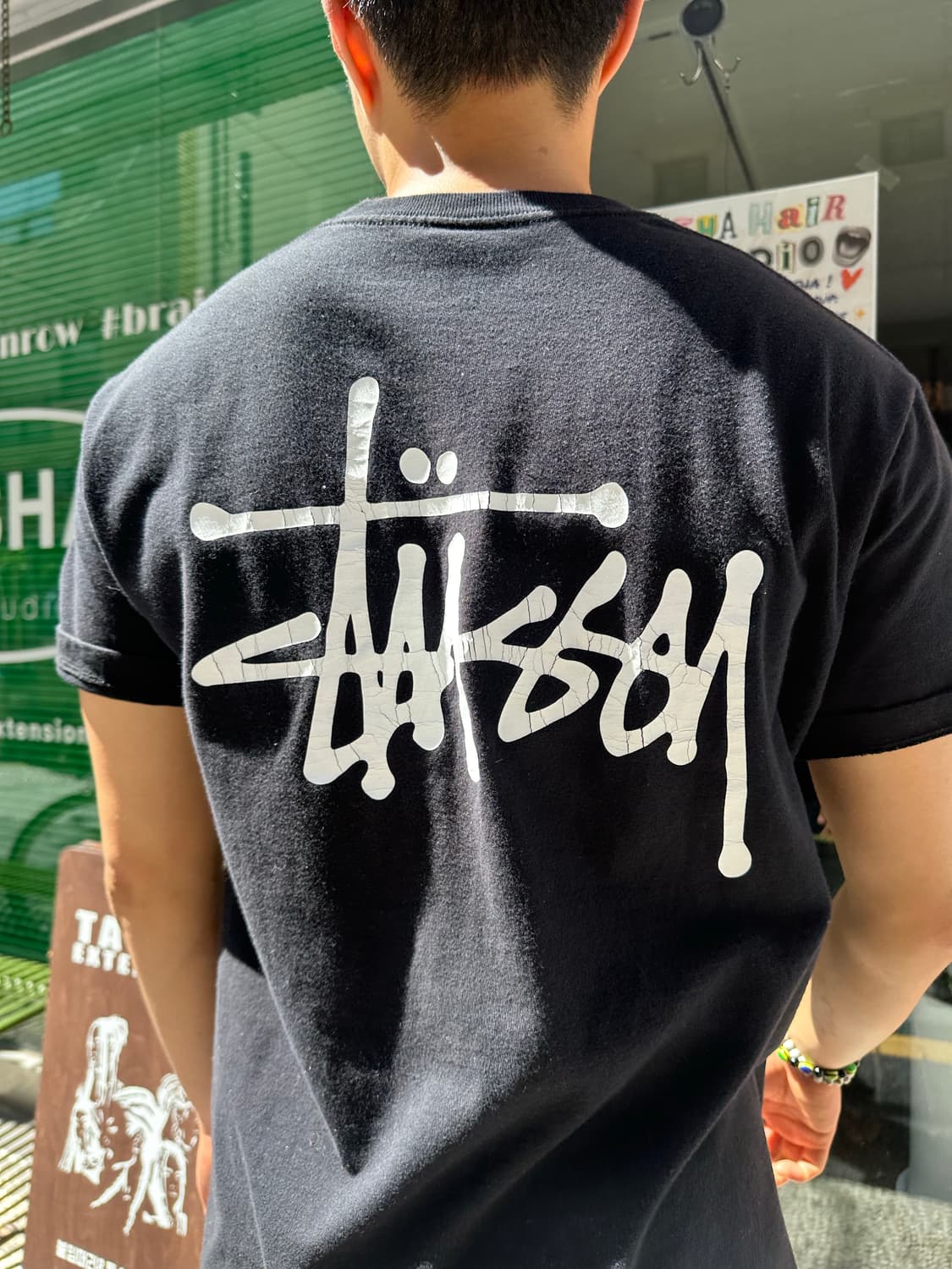 Stussy basic logo back print T-shirt 상품이미지3