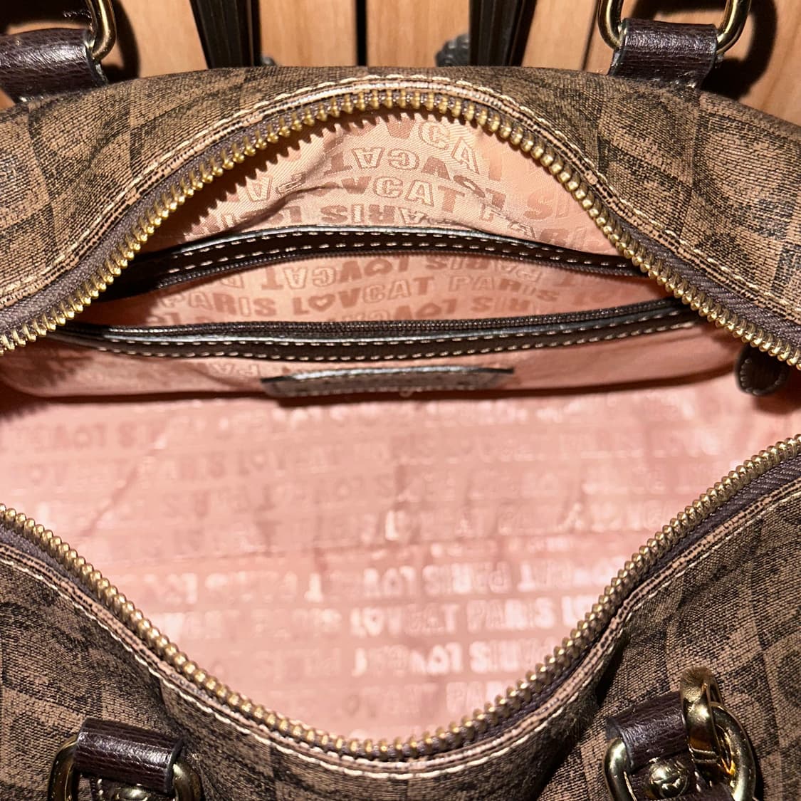 LOVCAT 러브캣 오네갸루 하트 패턴 토트백 보스턴백 모노패턴 빈티지 상품이미지5