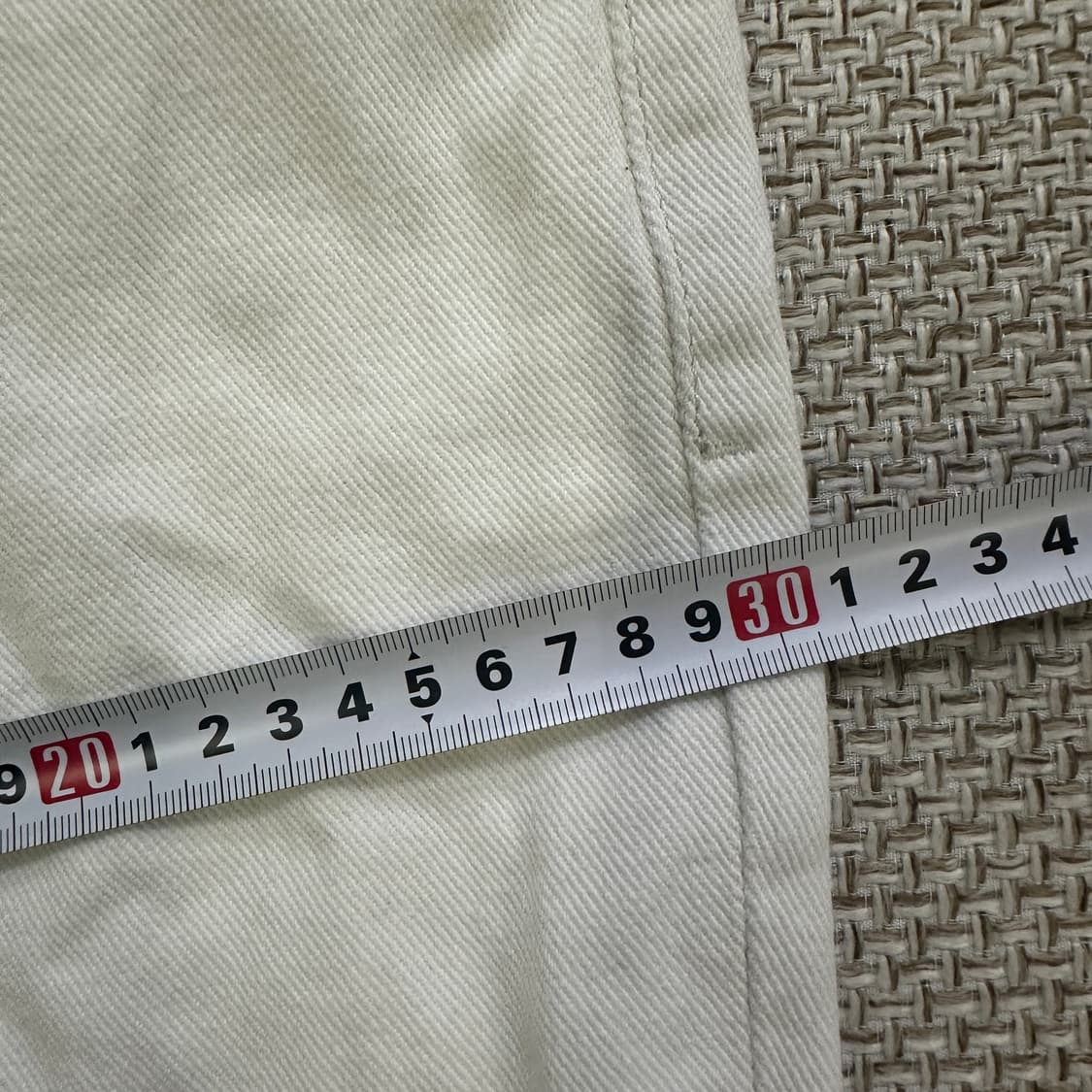 M 플랙 흰색 데님 팬츠 0414D 상품이미지7