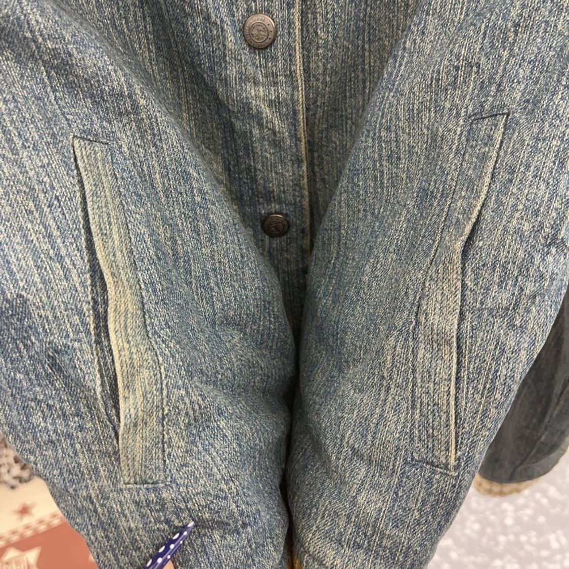 칼 카니 걸 Y2K 레트로 빈티지 데님 워싱 바시티 자켓 M C08803 상품이미지8