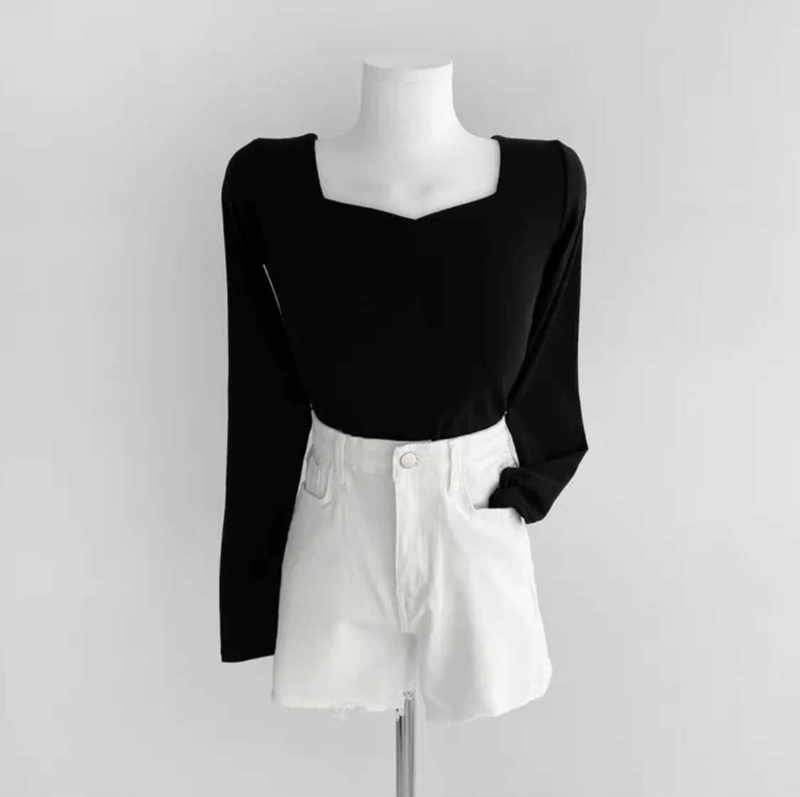 스퀘어넥 긴팔 상품이미지1