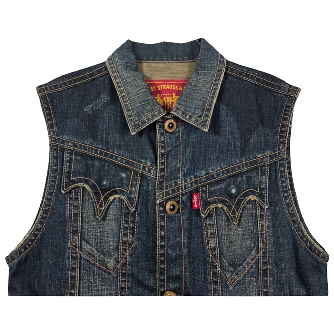 LEVI'S 빈티지 워싱 데님 베스트  상품이미지3