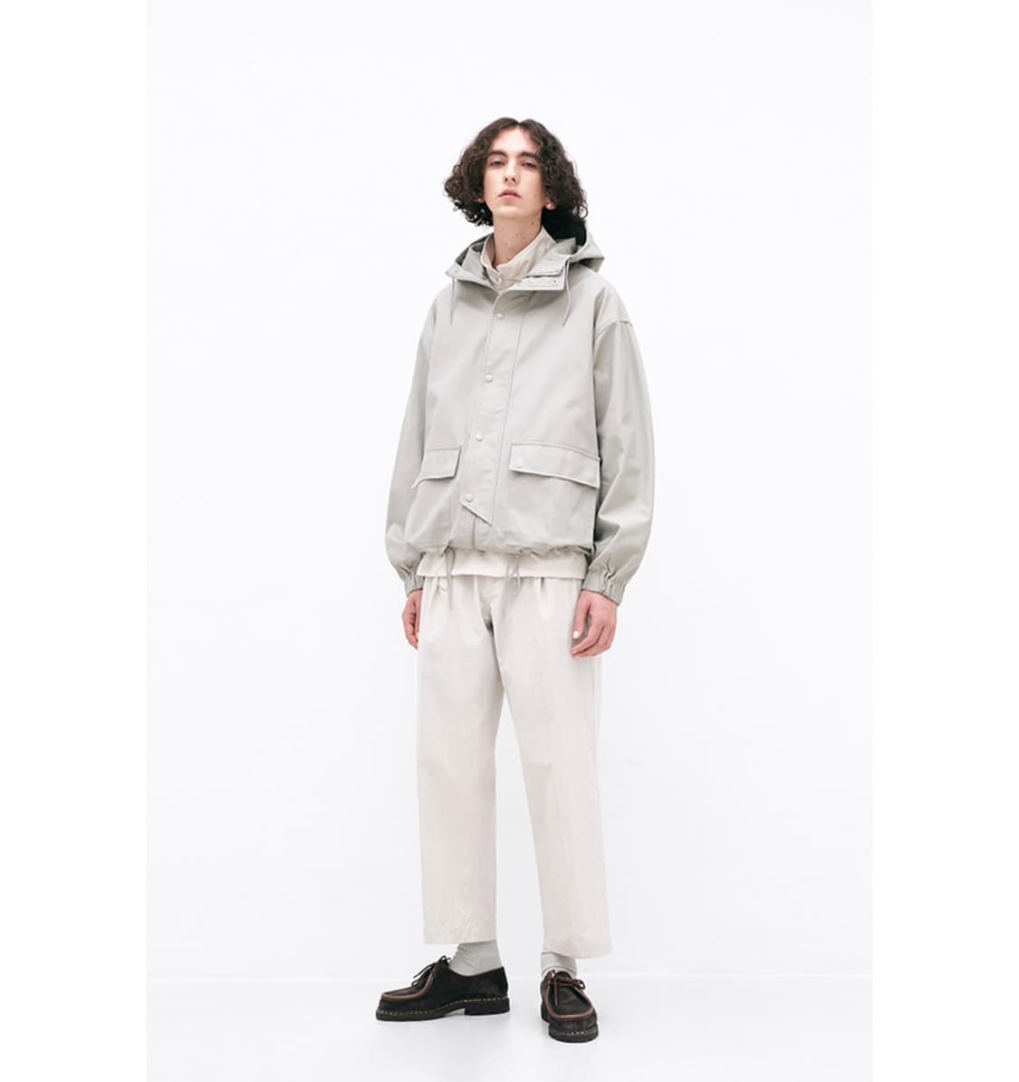 파르티멘토 코드 후드 집업 자켓 스모크레이 L 상품이미지2