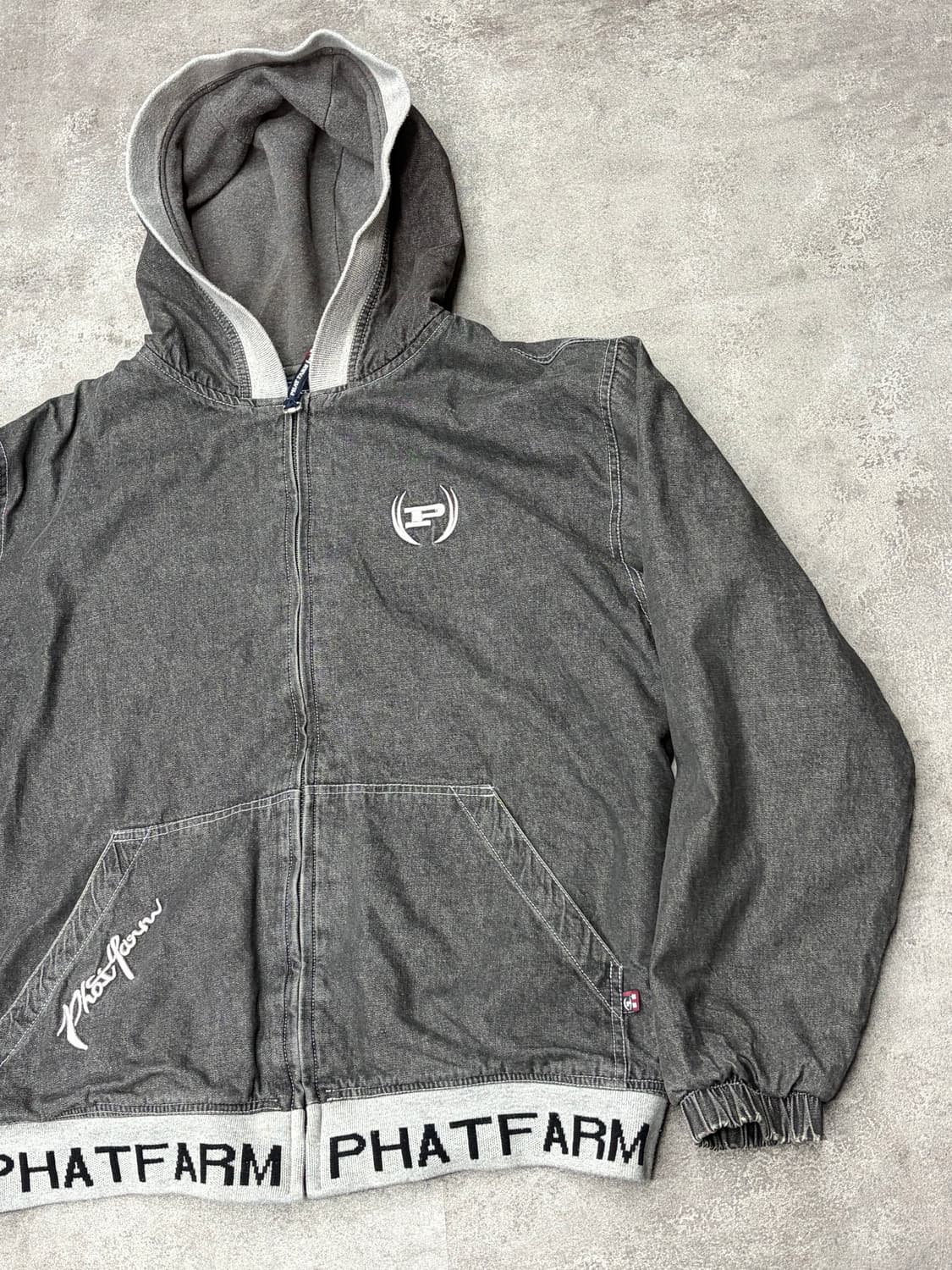 00s Phat Farm 팻팜 후드 데님 자켓 상품이미지3