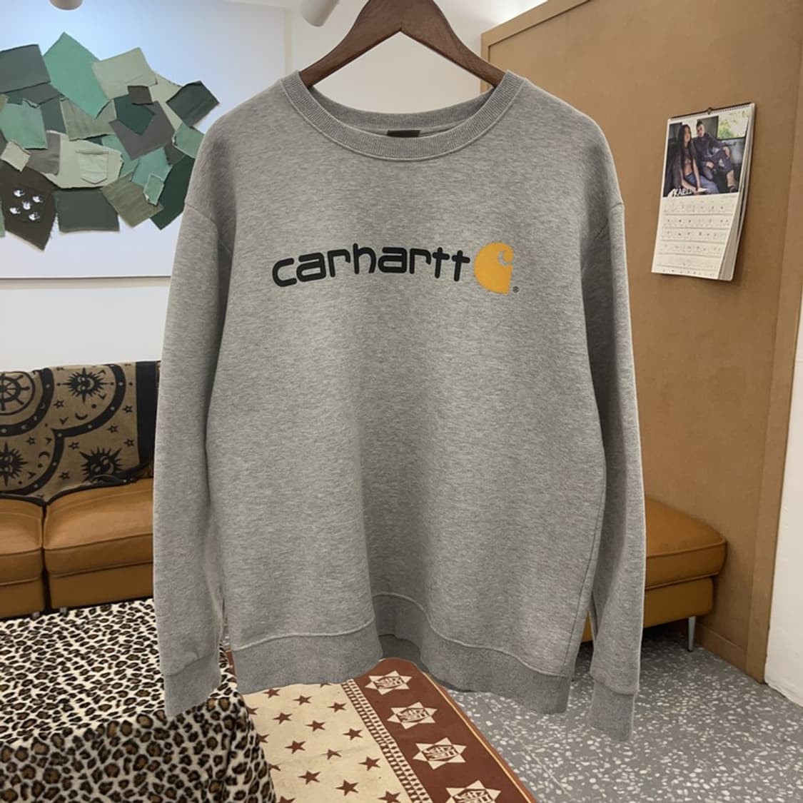 칼하트 올드스쿨 레트로 빈티지 빅로고 기모 맨투맨 XL C09198 상품이미지3