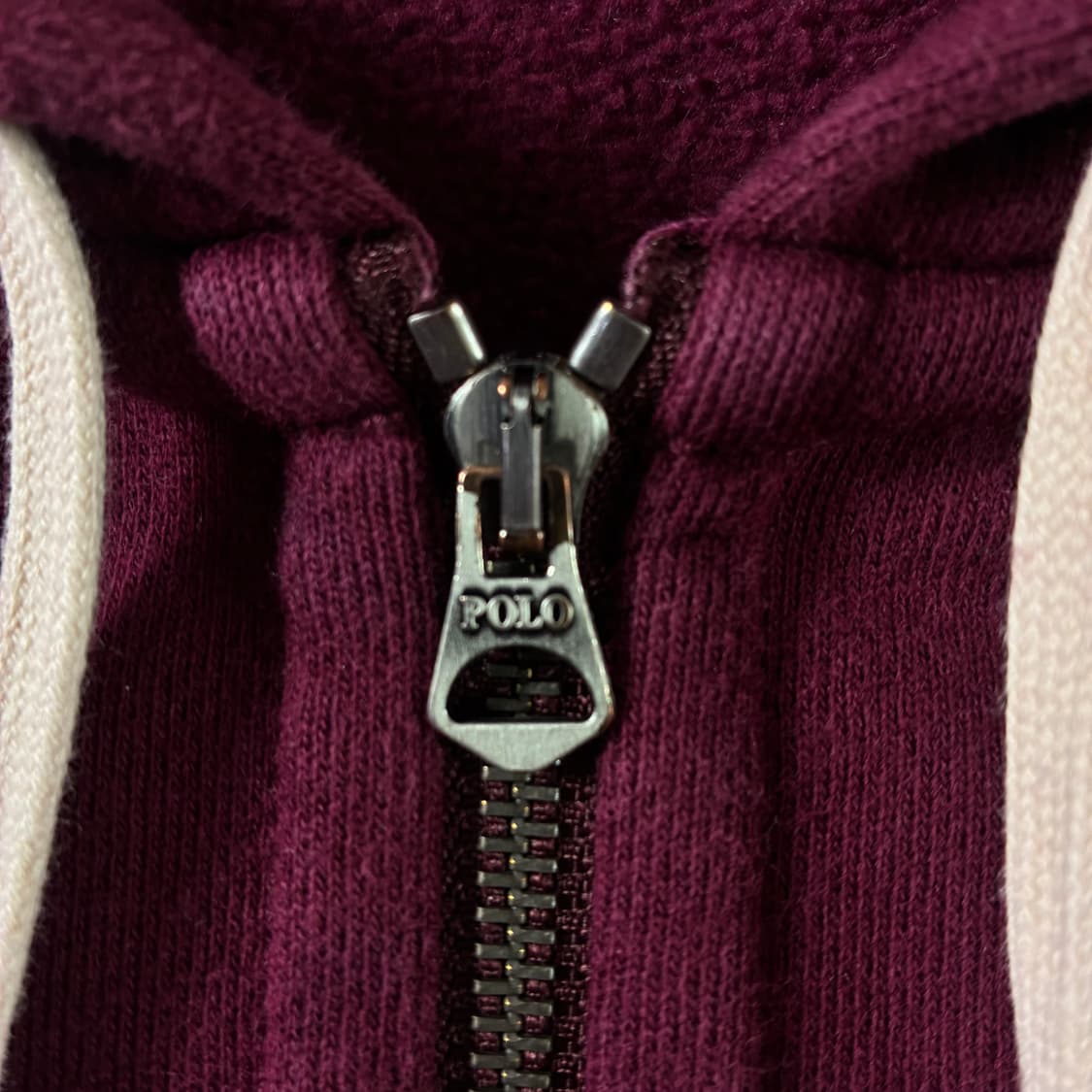 Polo  폴로 랄프로렌 자수 코튼 버건디 써멀 후드집업  상품이미지5
