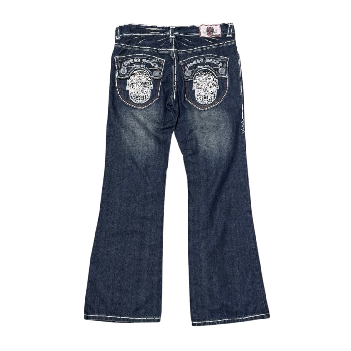 라구나비치 스컬 고딕 스티치 플레어 부츠컷 데님 팬츠 상품이미지4