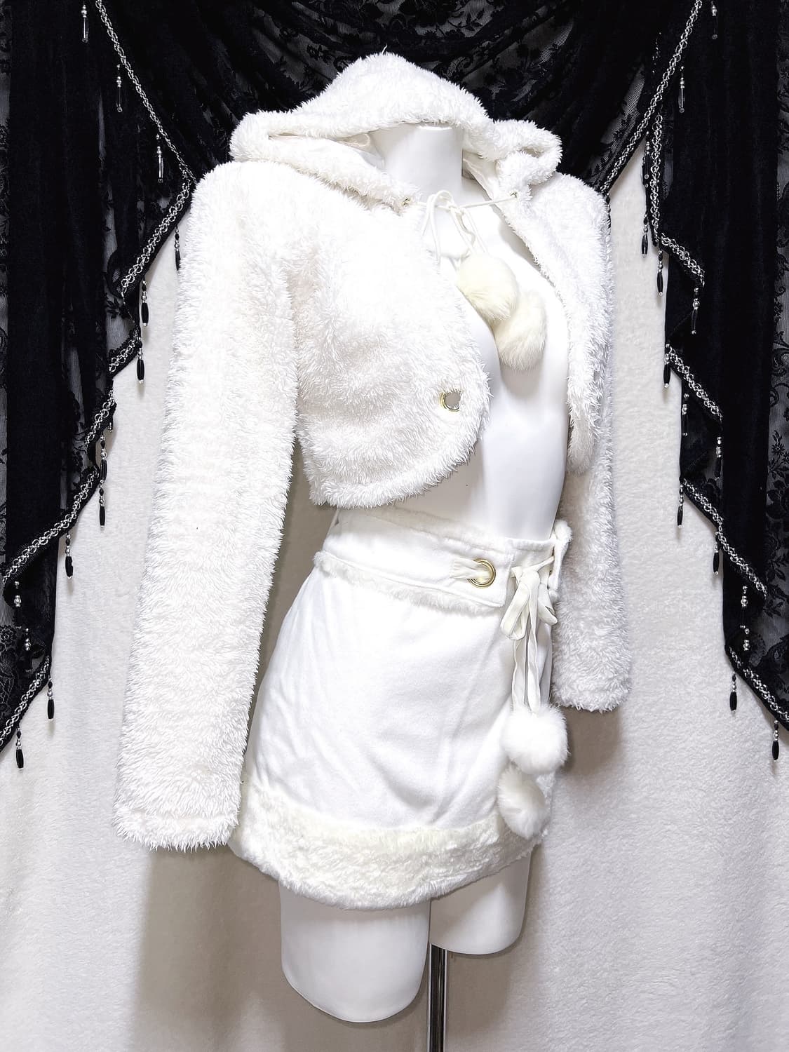 트랄라라 볼레로 폼폼이 퍼가디건 달천 풀문 로맨틱갸루 로걀 핀터 삿포로 상품이미지1