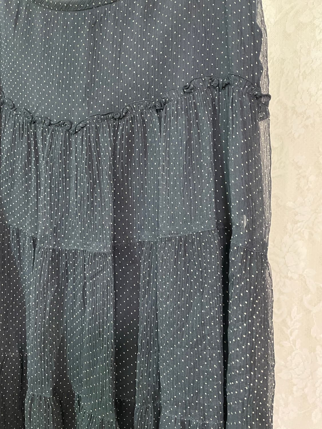 Black Dot Tiered Chiffon Skirt 상품이미지3