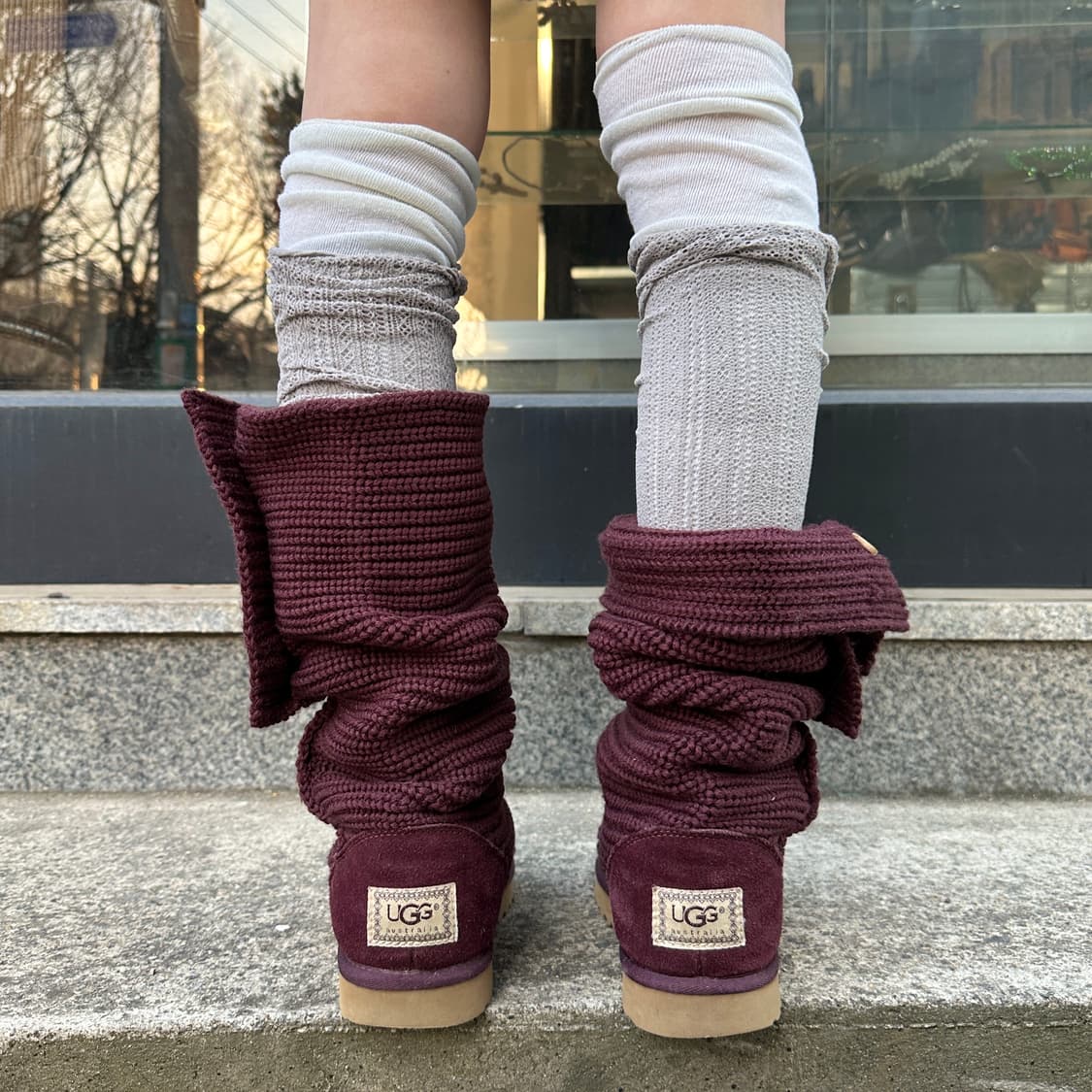 00s 베리 레드 어그 카디 니트 부츠 상품이미지7