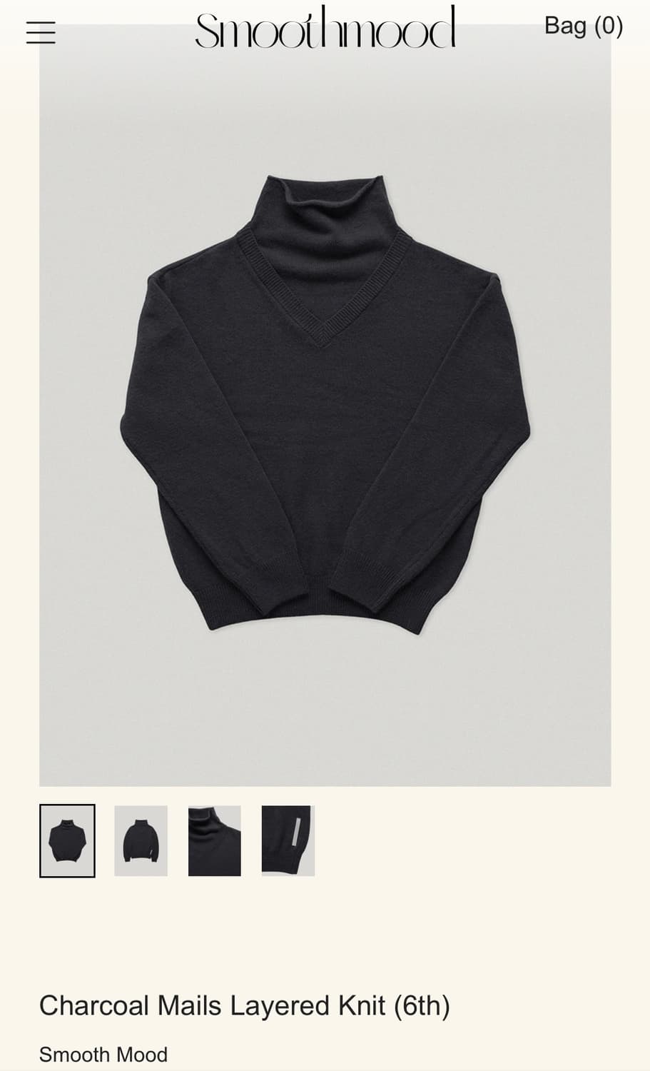 스무드무드 Charcoal Mails Layered Knit 상품이미지1